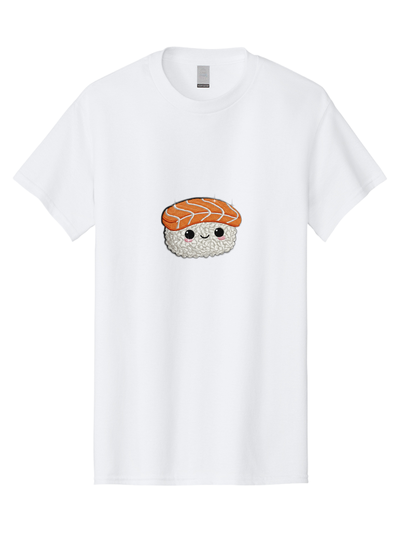 Salmon-Sushi-3 Men'S Graphic Tee, 100% Cotton, Comfortable Casual Summer Wear, Machine Washable, Cartoon Sushi, Kawaii Food, Japanese Cuisine, Salmon Sushi, Cute Emoji, Sushi Illustration, Adorable Character Bad985