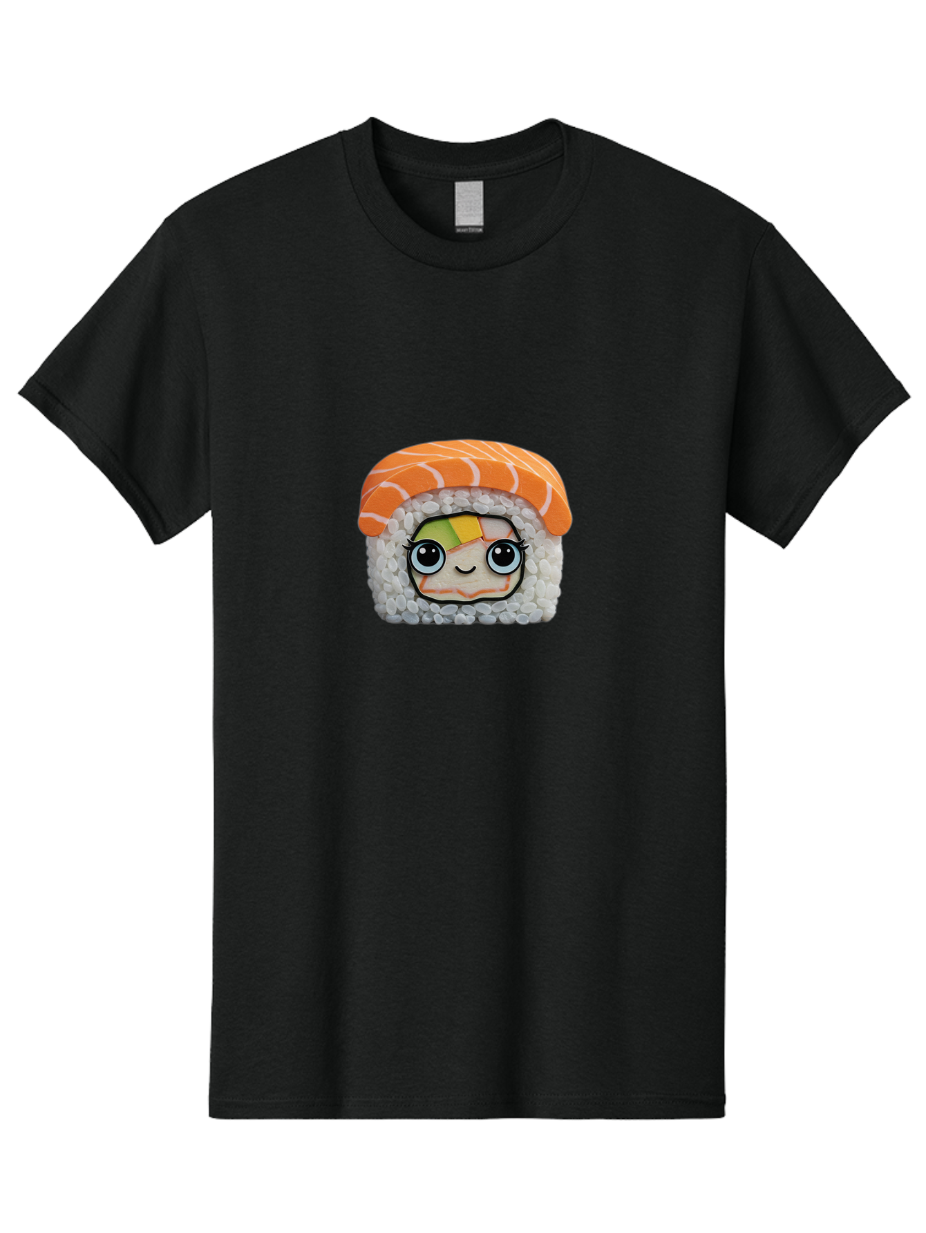 Salmon-Sushi-5 Men'S Graphic Tee, 100% Cotton, Comfortable Casual Summer Wear, Machine Washable, Cartoon Sushi, Kawaii Food, Sushi Character, Japanese Cuisine, Cute Anime, Food Illustration, Sushi Art, Orange Salmon Bad987
