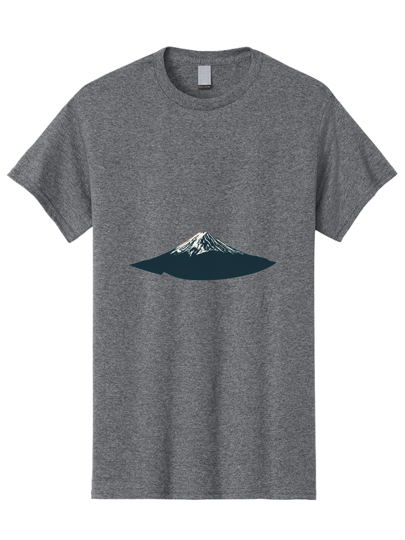 Snowcapped-Mountain Men'S Graphic Tee, 100% Cotton, Comfortable Casual Summer Wear, Machine Washable, Mountain Landscape, Snow-Capped Peak, Serene Atmosphere, Minimalist Design, Dark Silhouette, White Snow, Simple Graphics, Iconic Mountain Bad991