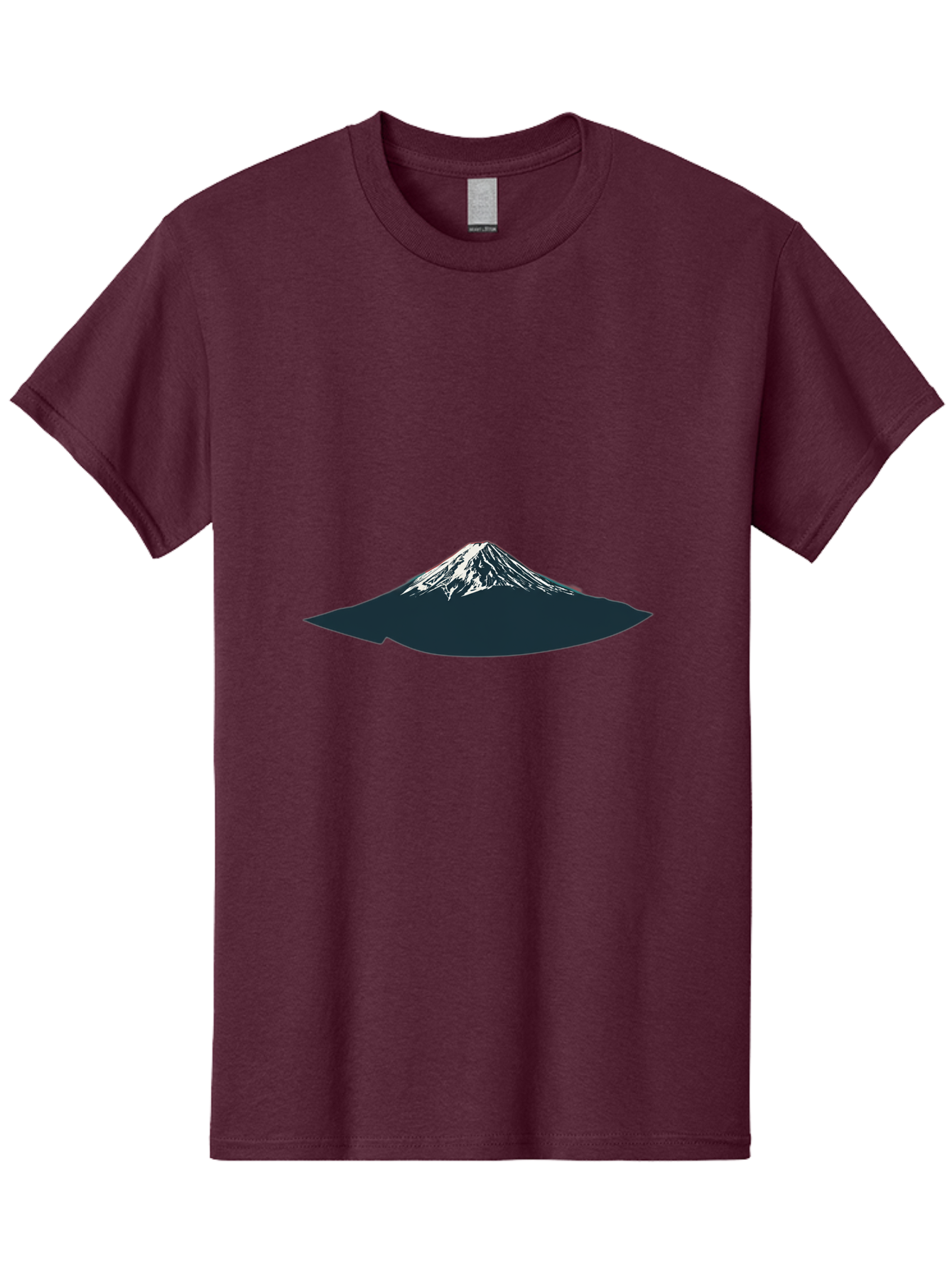 Snowcapped-Mountain Men'S Graphic Tee, 100% Cotton, Comfortable Casual Summer Wear, Machine Washable, Mountain Landscape, Snow-Capped Peak, Serene Atmosphere, Minimalist Design, Dark Silhouette, White Snow, Simple Graphics, Iconic Mountain Bad991