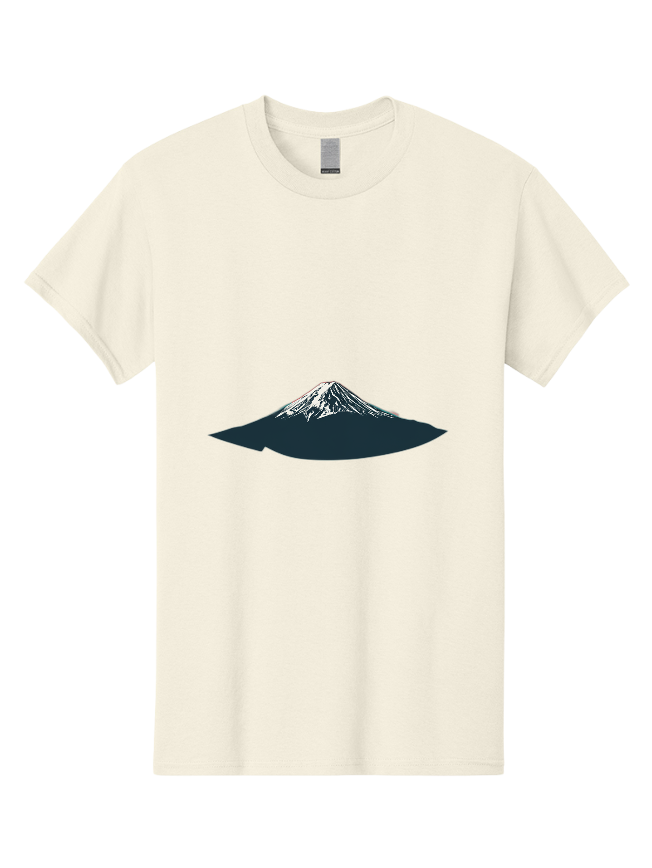 Snowcapped-Mountain Men'S Graphic Tee, 100% Cotton, Comfortable Casual Summer Wear, Machine Washable, Mountain Landscape, Snow-Capped Peak, Serene Atmosphere, Minimalist Design, Dark Silhouette, White Snow, Simple Graphics, Iconic Mountain Bad991