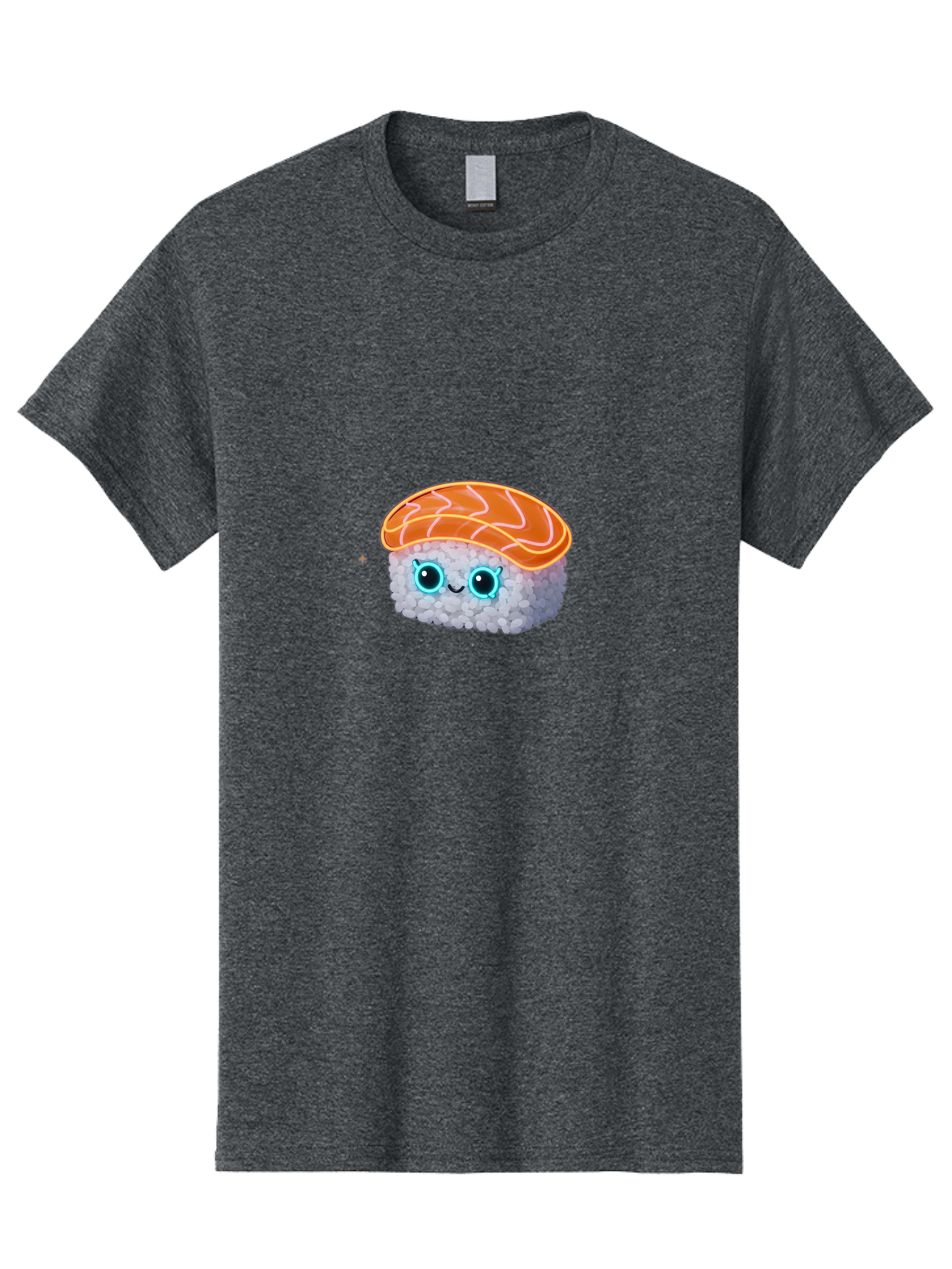 Sushi-1 Men'S Graphic Tee, 100% Cotton, Comfortable Casual Summer Wear, Machine Washable, Cartoon Sushi, Adorable Sushi, Japanese Cuisine, Raw Salmon, Cute Eyes, Smiling Face, Kawaii Food, Sushi Roll, Cute Cartoon, Food Illustration Bad992