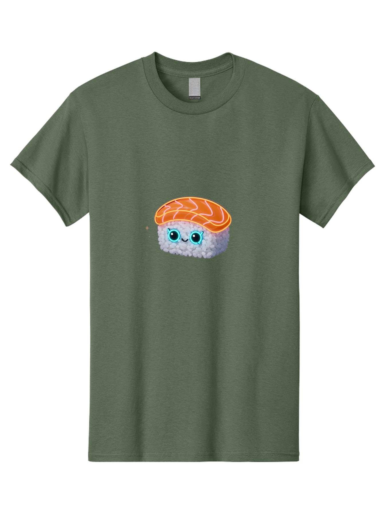 Sushi-1 Men'S Graphic Tee, 100% Cotton, Comfortable Casual Summer Wear, Machine Washable, Cartoon Sushi, Adorable Sushi, Japanese Cuisine, Raw Salmon, Cute Eyes, Smiling Face, Kawaii Food, Sushi Roll, Cute Cartoon, Food Illustration Bad992