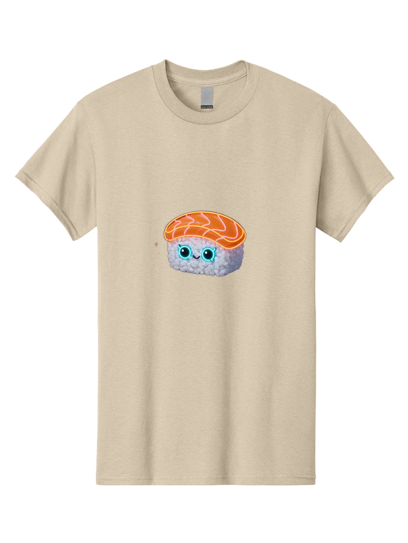 Sushi-1 Men'S Graphic Tee, 100% Cotton, Comfortable Casual Summer Wear, Machine Washable, Cartoon Sushi, Adorable Sushi, Japanese Cuisine, Raw Salmon, Cute Eyes, Smiling Face, Kawaii Food, Sushi Roll, Cute Cartoon, Food Illustration Bad992