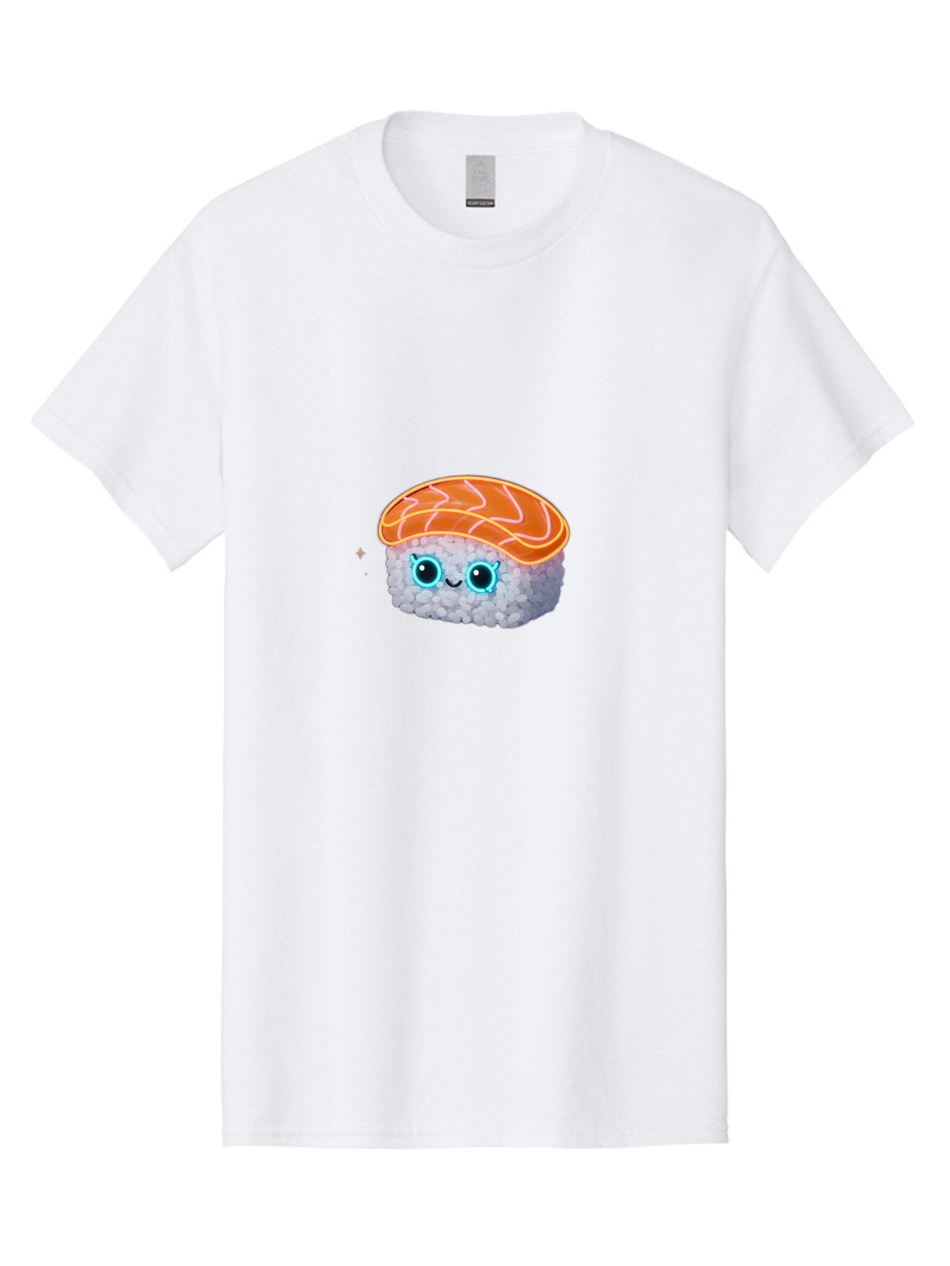 Sushi-1 Men'S Graphic Tee, 100% Cotton, Comfortable Casual Summer Wear, Machine Washable, Cartoon Sushi, Adorable Sushi, Japanese Cuisine, Raw Salmon, Cute Eyes, Smiling Face, Kawaii Food, Sushi Roll, Cute Cartoon, Food Illustration Bad992