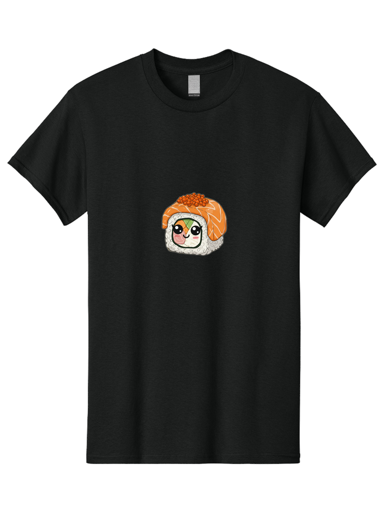 Sushi-Roll-Character Men'S Graphic Tee, 100% Cotton, Comfortable Casual Summer Wear, Machine Washable, Kawaii Sushi, Cute Anime Face, Sushi Roll, Salmon Roe, Cartoon Food, Adorable Sushi, Japanese Cuisine, Fun Illustration, Cartoon Character, Bad998