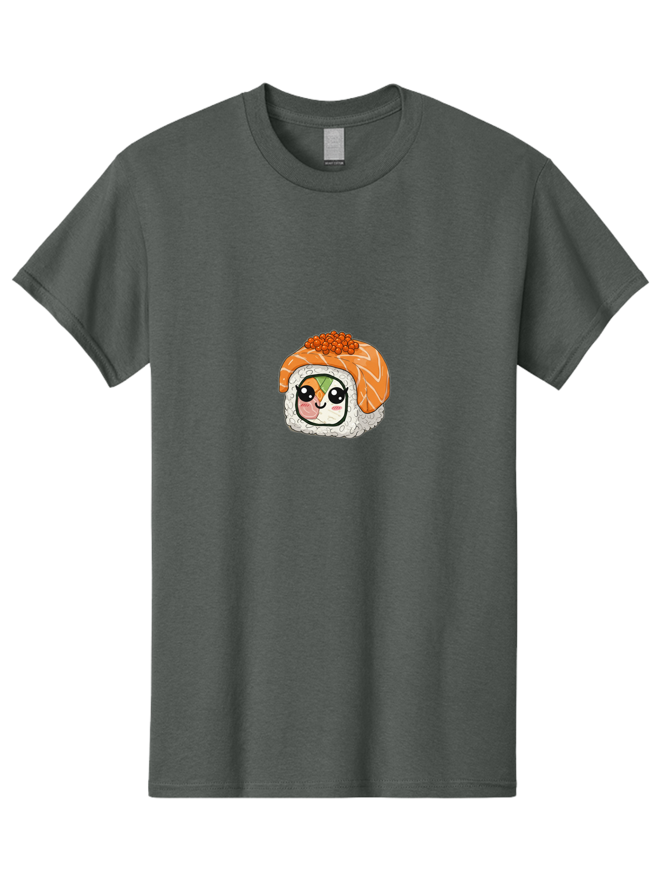 Sushi-Roll-Character Men'S Graphic Tee, 100% Cotton, Comfortable Casual Summer Wear, Machine Washable, Kawaii Sushi, Cute Anime Face, Sushi Roll, Salmon Roe, Cartoon Food, Adorable Sushi, Japanese Cuisine, Fun Illustration, Cartoon Character, Bad998