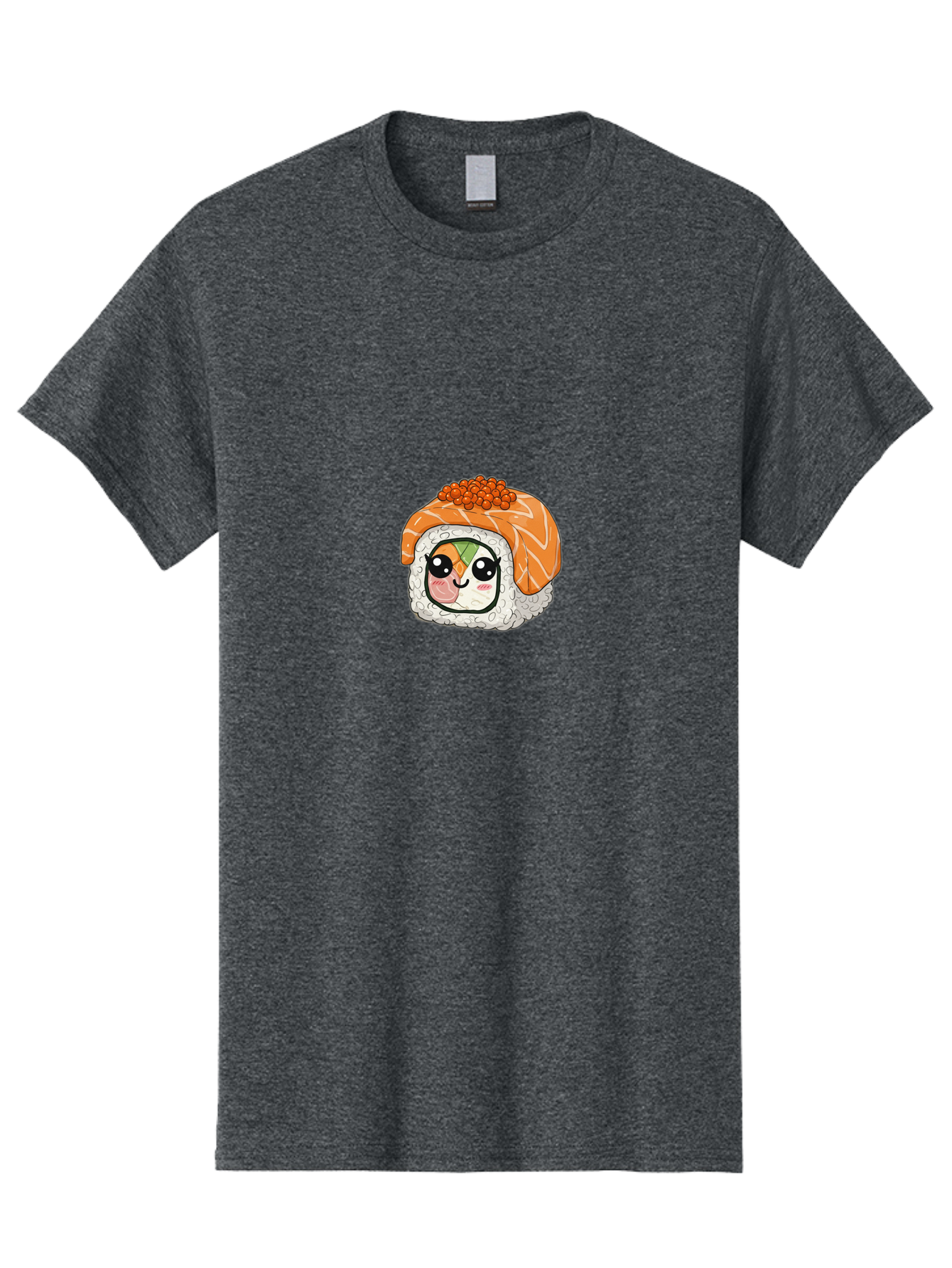 Sushi-Roll-Character Men'S Graphic Tee, 100% Cotton, Comfortable Casual Summer Wear, Machine Washable, Kawaii Sushi, Cute Anime Face, Sushi Roll, Salmon Roe, Cartoon Food, Adorable Sushi, Japanese Cuisine, Fun Illustration, Cartoon Character, Bad998