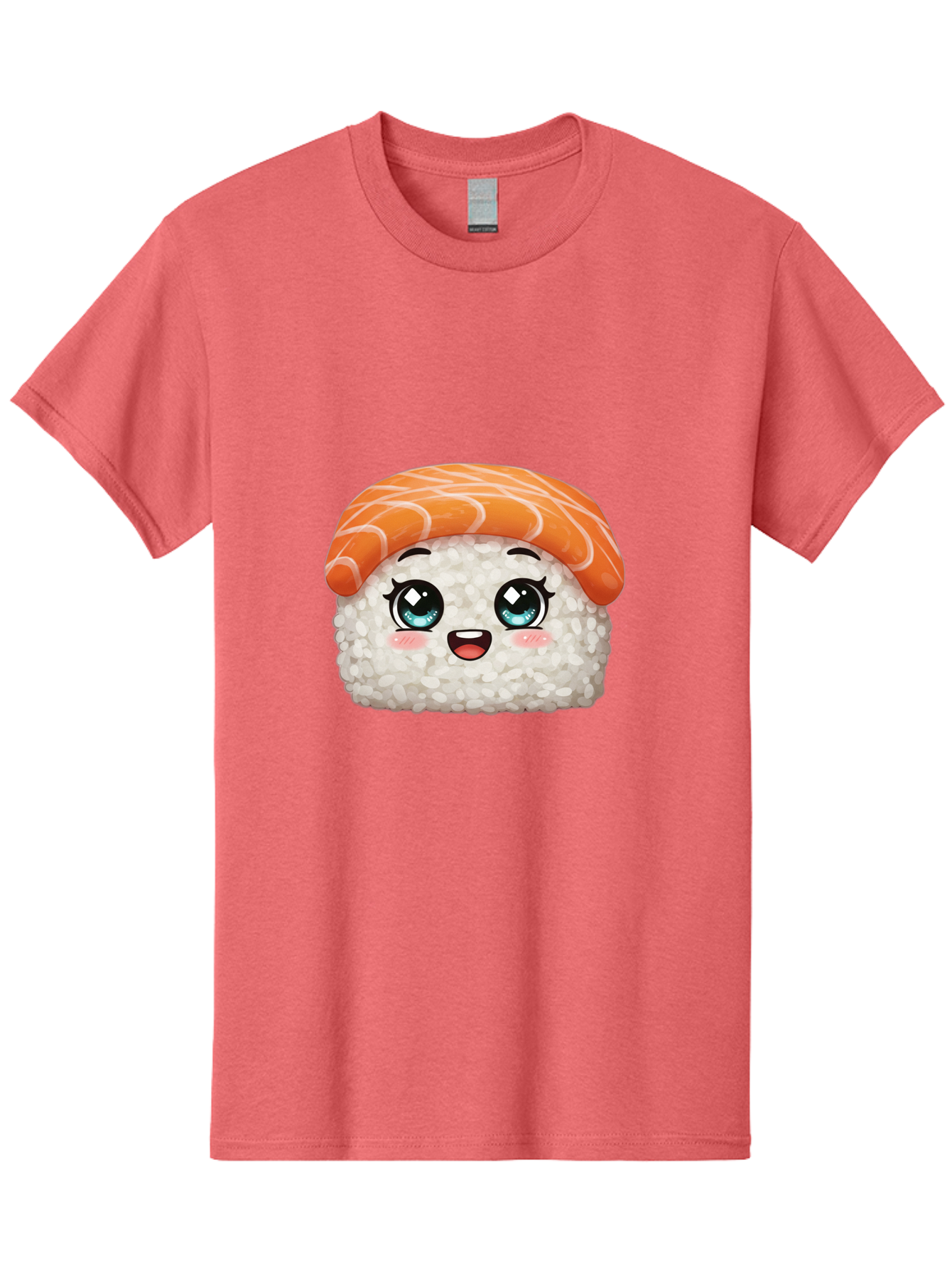 Sushi Men'S Graphic Tee, 100% Cotton, Comfortable Casual Summer Wear, Machine Washable, Kawaii Sushi, Cartoon Sushi, Sushi With Face, Japanese Food, Cute Food, Sushi Illustration, Foodie Art, Sushi Character, Adorable Sushi Bae001