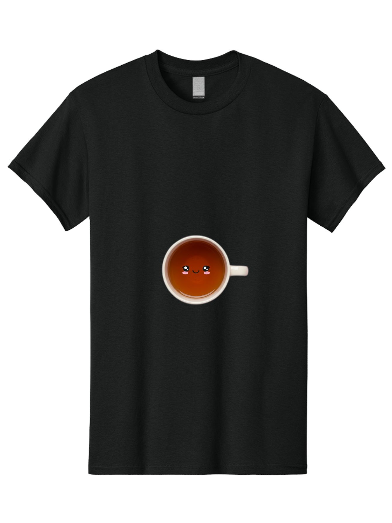 Cup-Of-Tea Men'S Graphic Tee, 100% Cotton, Comfortable Casual Summer Wear, Machine Washable, Cup Of Tea, Smiling Face, Cute Cartoon Character, Adorable Beverage, Relaxing Drink, Soothing Tea, Charming Mug, Kawaii Art Bae018