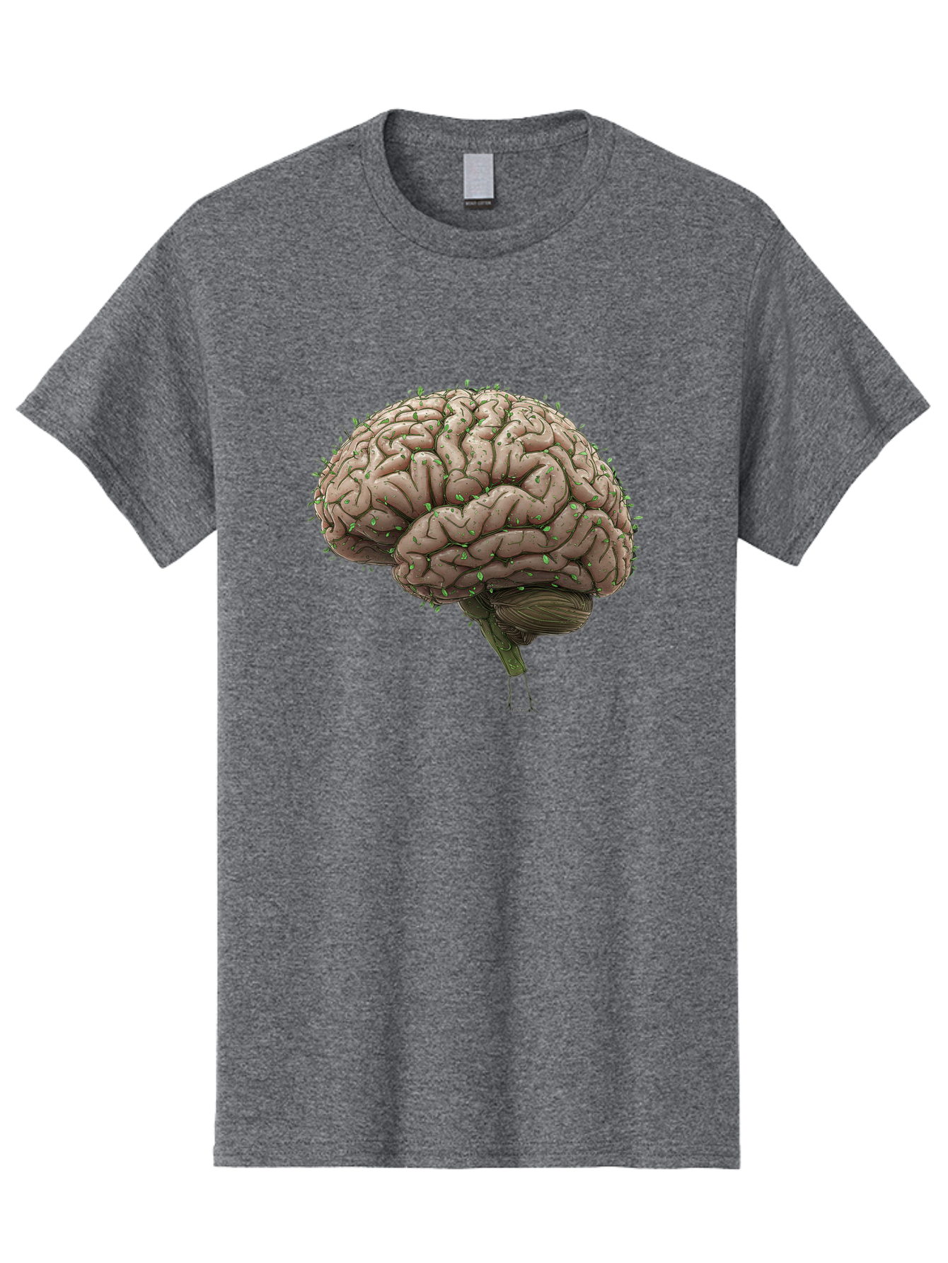 Infected-Brain Men'S Graphic Tee, 100% Cotton, Comfortable Casual Summer Wear, Machine Washable, Human Brain, Bacterial Infection, Neurological Disorder, Cognitive Impairment, Neurodegenerative Disease, Brain Health, Neuroscience, Bae049