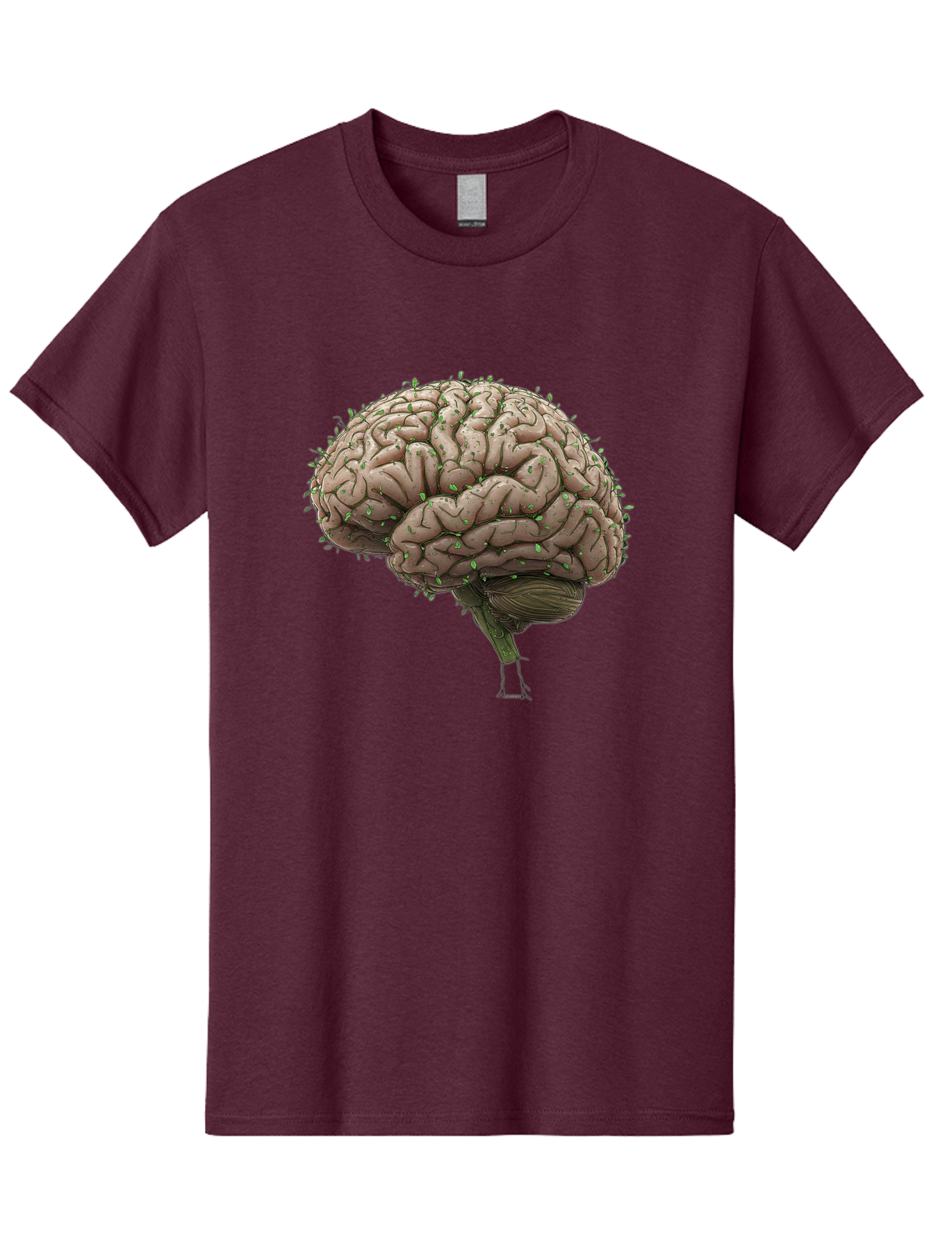 Infected-Brain Men'S Graphic Tee, 100% Cotton, Comfortable Casual Summer Wear, Machine Washable, Human Brain, Bacterial Infection, Neurological Disorder, Cognitive Impairment, Neurodegenerative Disease, Brain Health, Neuroscience, Bae049