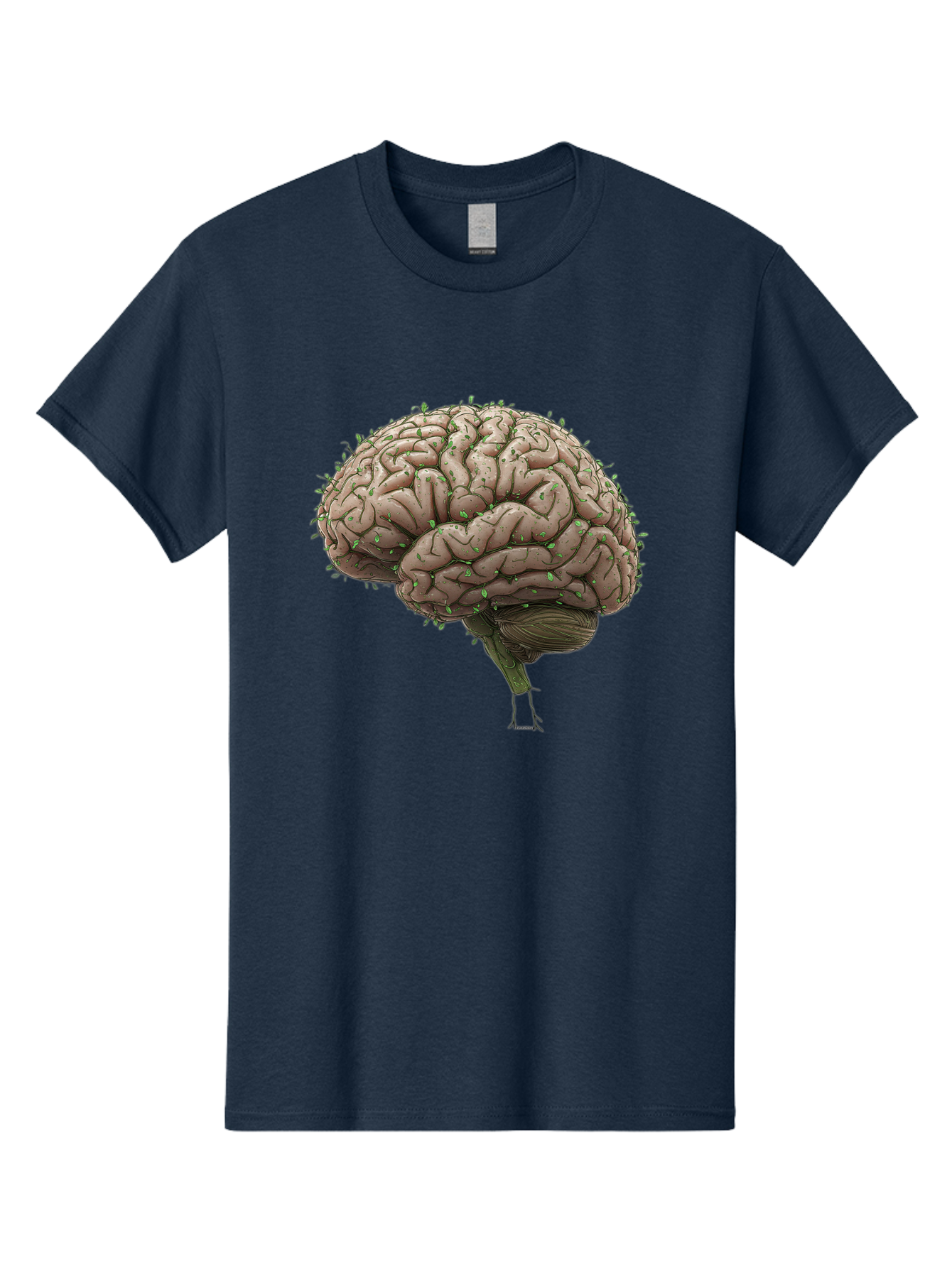 Infected-Brain Men'S Graphic Tee, 100% Cotton, Comfortable Casual Summer Wear, Machine Washable, Human Brain, Bacterial Infection, Neurological Disorder, Cognitive Impairment, Neurodegenerative Disease, Brain Health, Neuroscience, Bae049