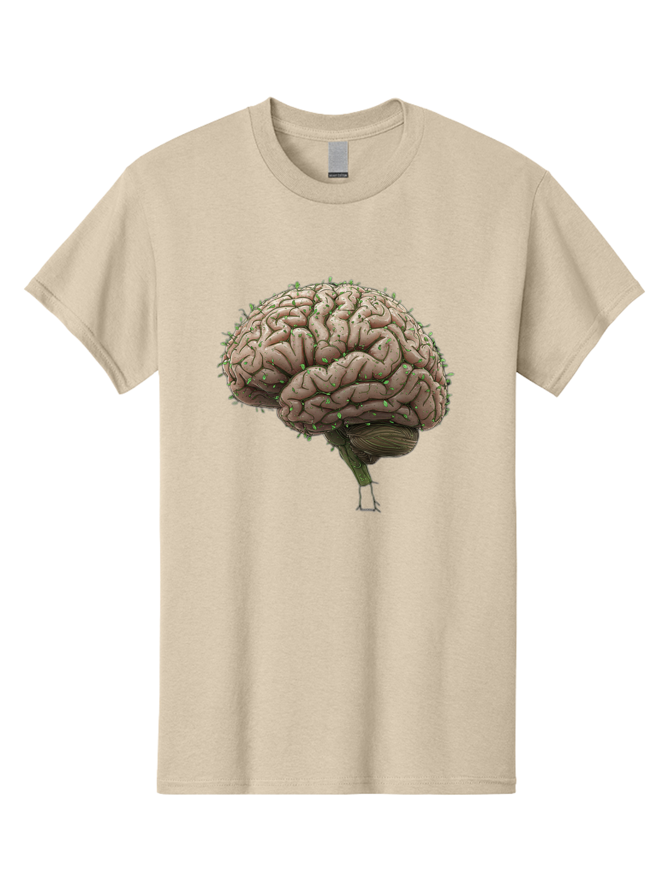 Infected-Brain Men'S Graphic Tee, 100% Cotton, Comfortable Casual Summer Wear, Machine Washable, Human Brain, Bacterial Infection, Neurological Disorder, Cognitive Impairment, Neurodegenerative Disease, Brain Health, Neuroscience, Bae049