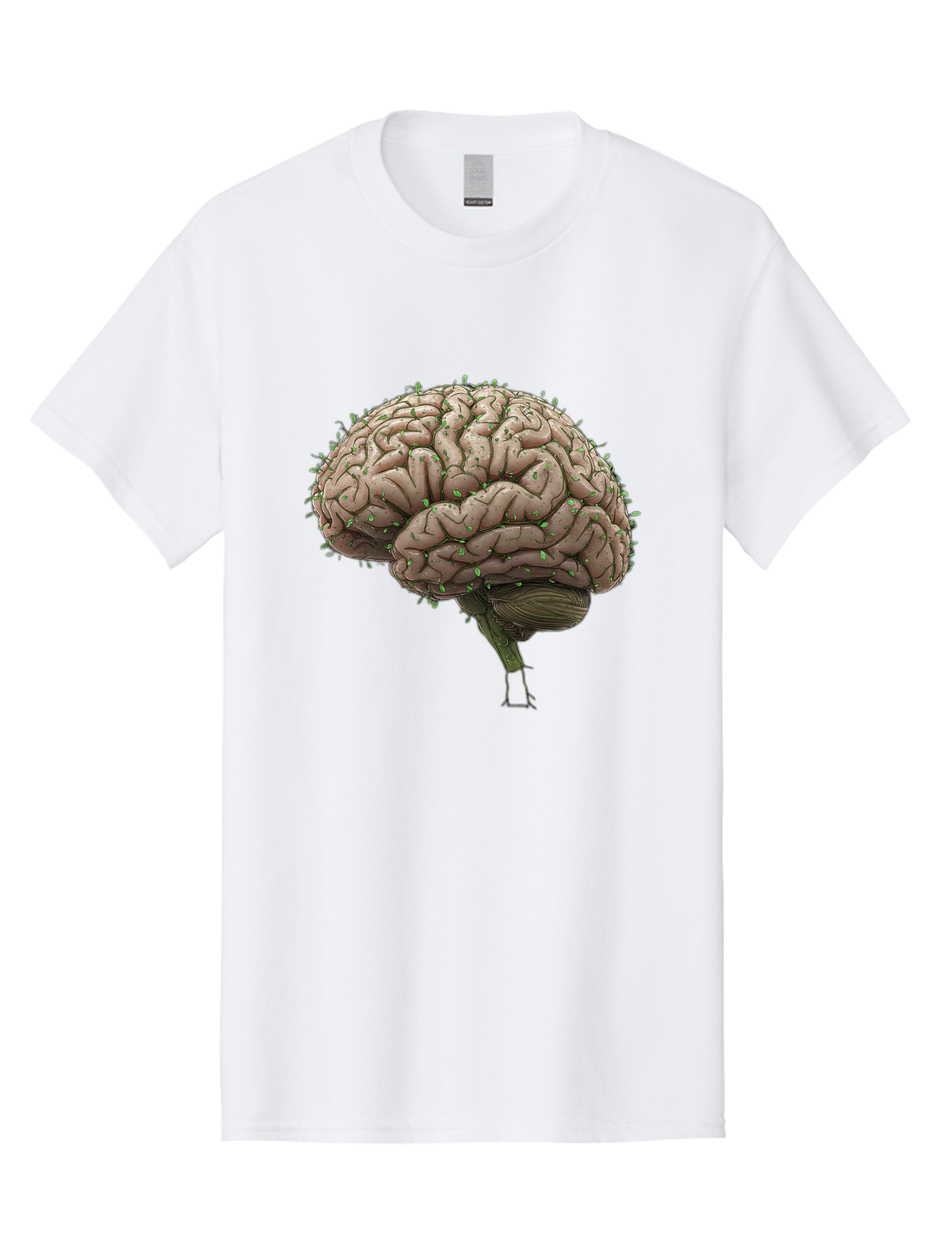 Infected-Brain Men'S Graphic Tee, 100% Cotton, Comfortable Casual Summer Wear, Machine Washable, Human Brain, Bacterial Infection, Neurological Disorder, Cognitive Impairment, Neurodegenerative Disease, Brain Health, Neuroscience, Bae049