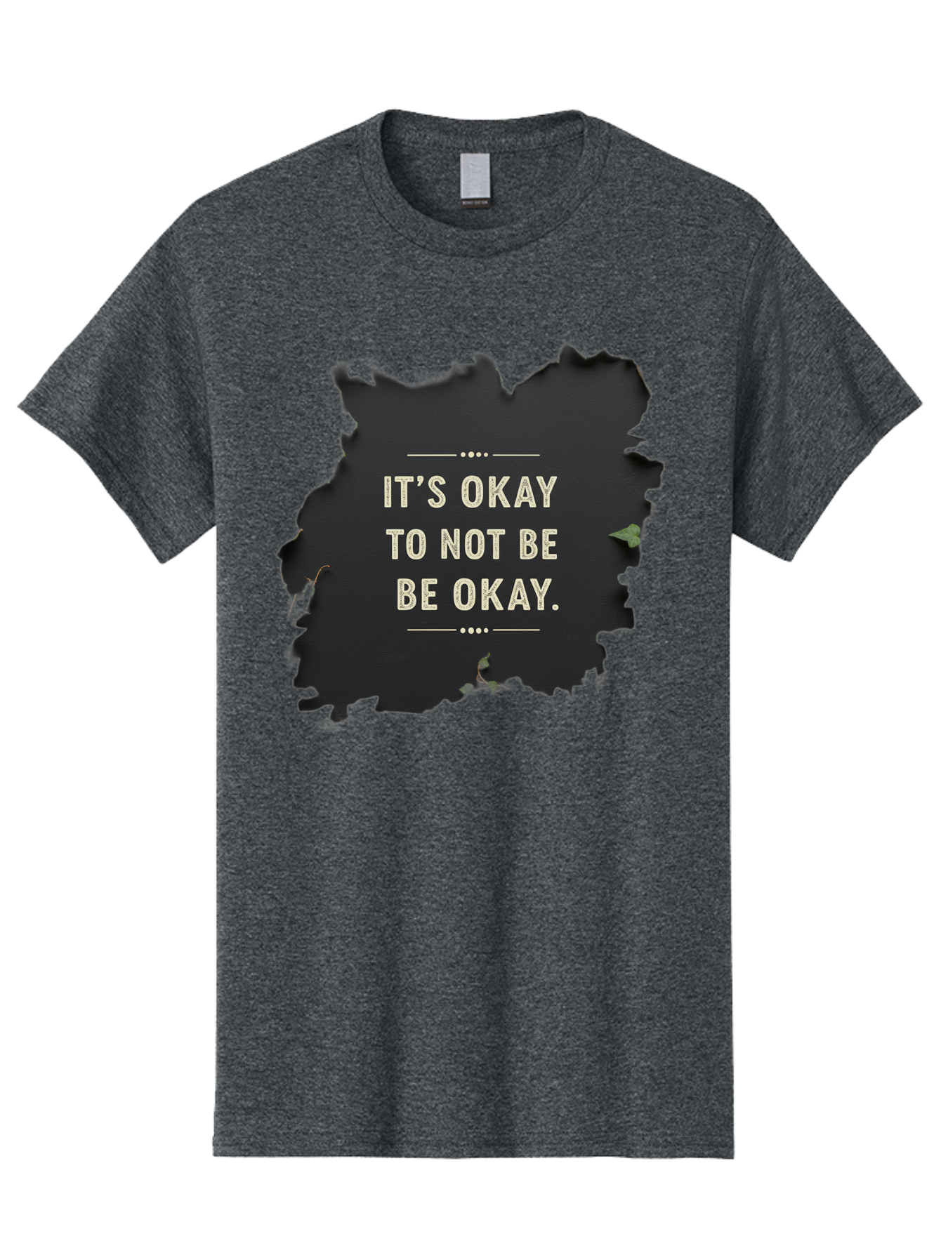It-S-Okay-To-Not-Be-Okay-5 Men'S Graphic Tee, 100% Cotton, Comfortable Casual Summer Wear, Machine Washable, Mental Health Awareness, Inspirational Quote, Emotional Support, Self Care, Positive Affirmation, Motivational Message, Bae054
