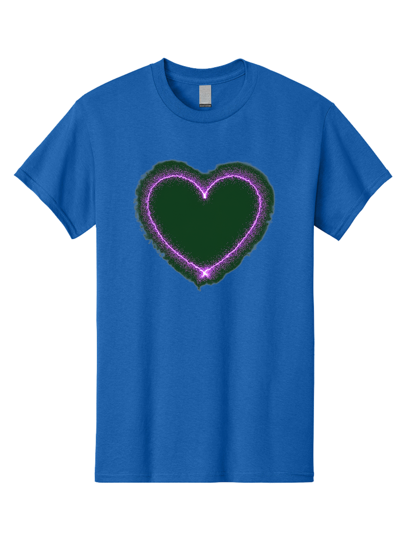 Purple-Heart-1 Men'S Graphic Tee, 100% Cotton, Comfortable Casual Summer Wear, Machine Washable, Purple Heart Shape, Neon Light, Glowing Heart, Love Symbol, Romantic Gesture, Vibrant Purple, Heart Outline, Sparkles, Festive Design, Bae074