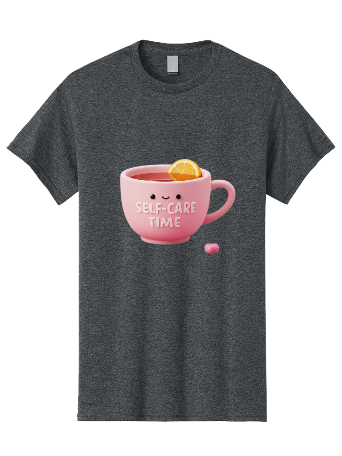 Self-Care-Time-1 Men'S Graphic Tee, 100% Cotton, Comfortable Casual Summer Wear, Machine Washable, Relaxing Tea, Self Care, Wellness, Mindfulness, Pink Tea Cup, Lemon Slice, Cozy Atmosphere, Calming Ambiance, Soothing Drink Bae082