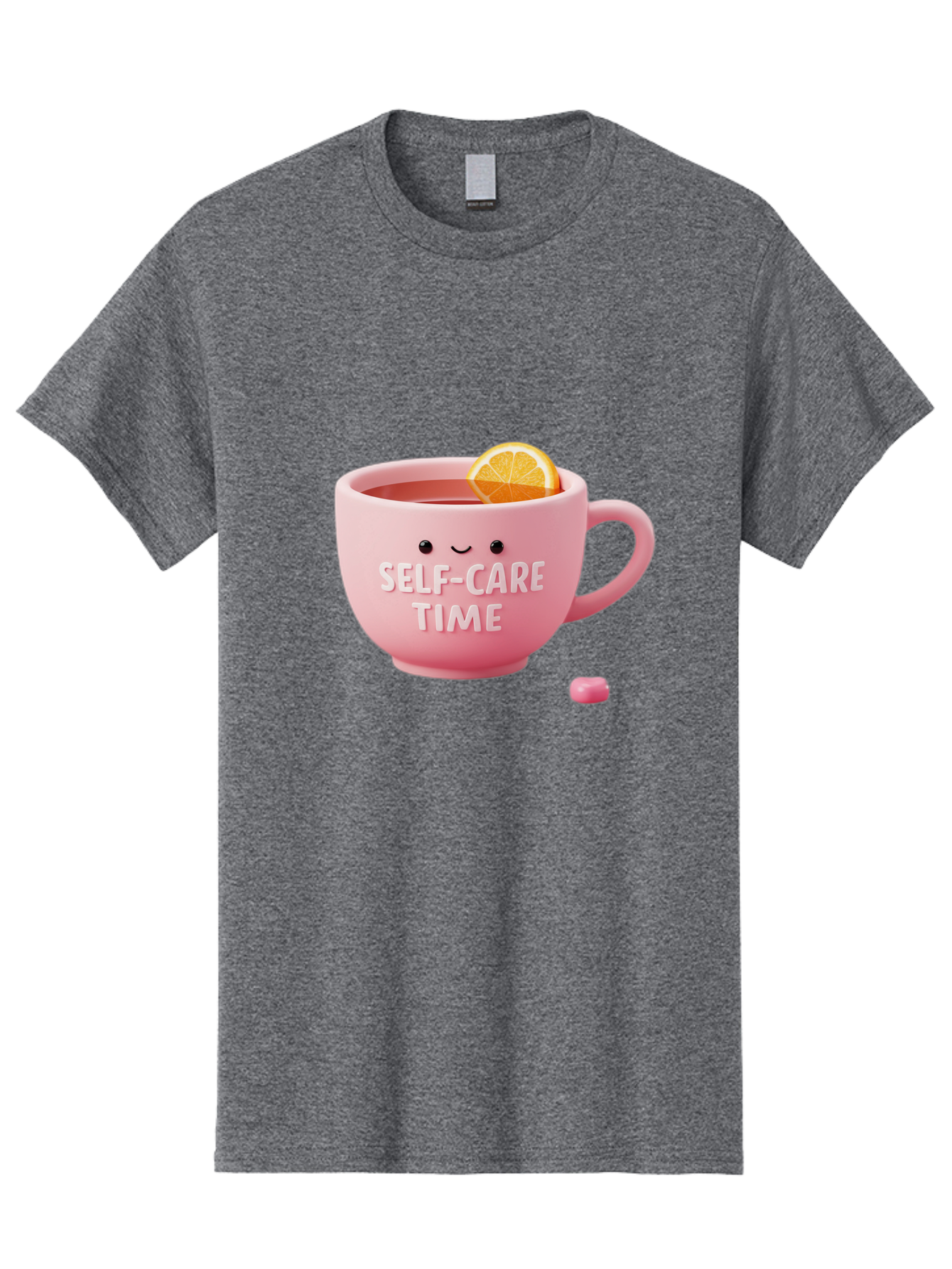 Self-Care-Time-1 Men'S Graphic Tee, 100% Cotton, Comfortable Casual Summer Wear, Machine Washable, Relaxing Tea, Self Care, Wellness, Mindfulness, Pink Tea Cup, Lemon Slice, Cozy Atmosphere, Calming Ambiance, Soothing Drink Bae082