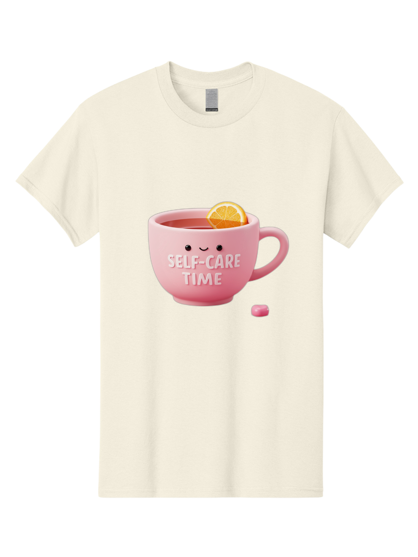 Self-Care-Time-1 Men'S Graphic Tee, 100% Cotton, Comfortable Casual Summer Wear, Machine Washable, Relaxing Tea, Self Care, Wellness, Mindfulness, Pink Tea Cup, Lemon Slice, Cozy Atmosphere, Calming Ambiance, Soothing Drink Bae082