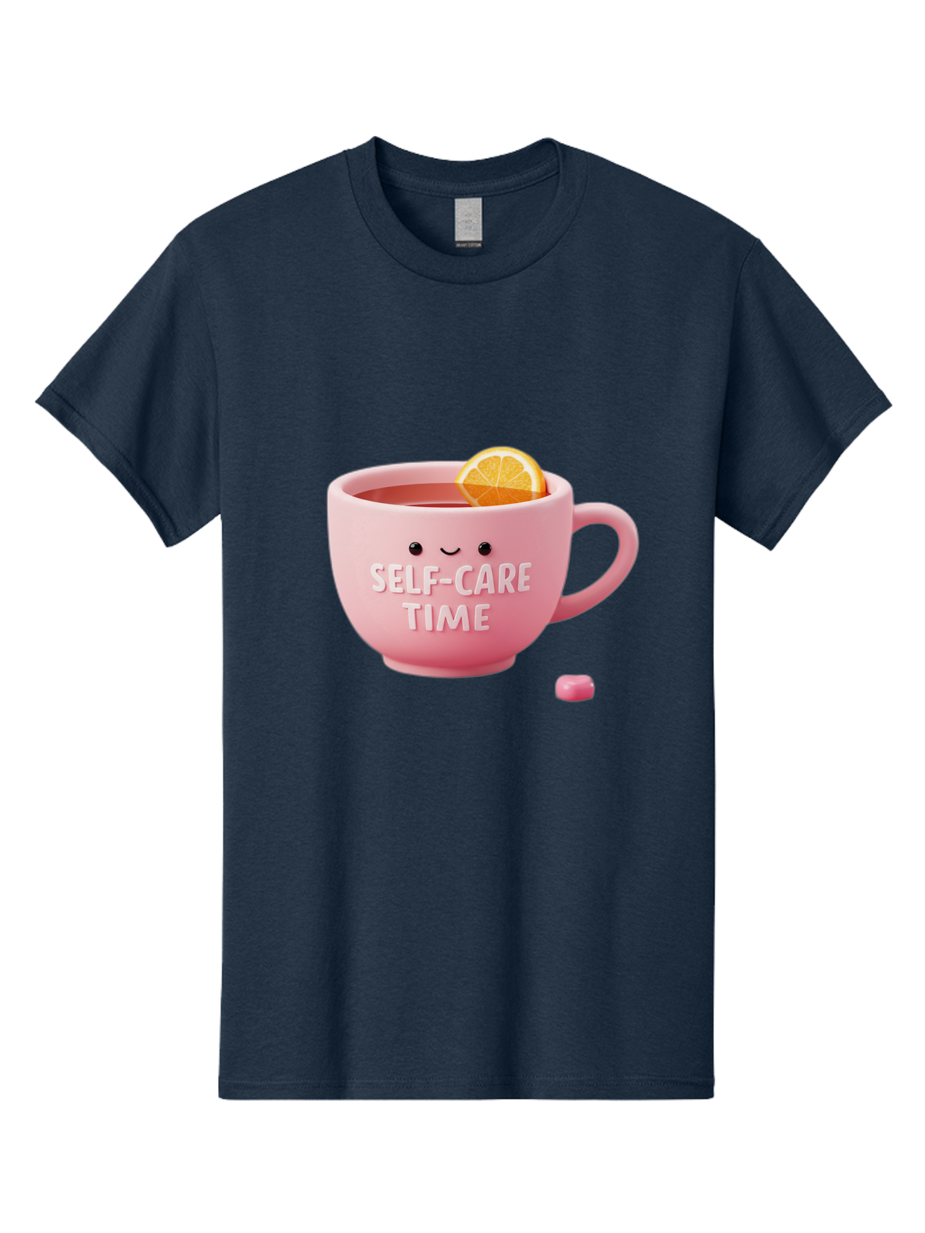 Self-Care-Time-1 Men'S Graphic Tee, 100% Cotton, Comfortable Casual Summer Wear, Machine Washable, Relaxing Tea, Self Care, Wellness, Mindfulness, Pink Tea Cup, Lemon Slice, Cozy Atmosphere, Calming Ambiance, Soothing Drink Bae082