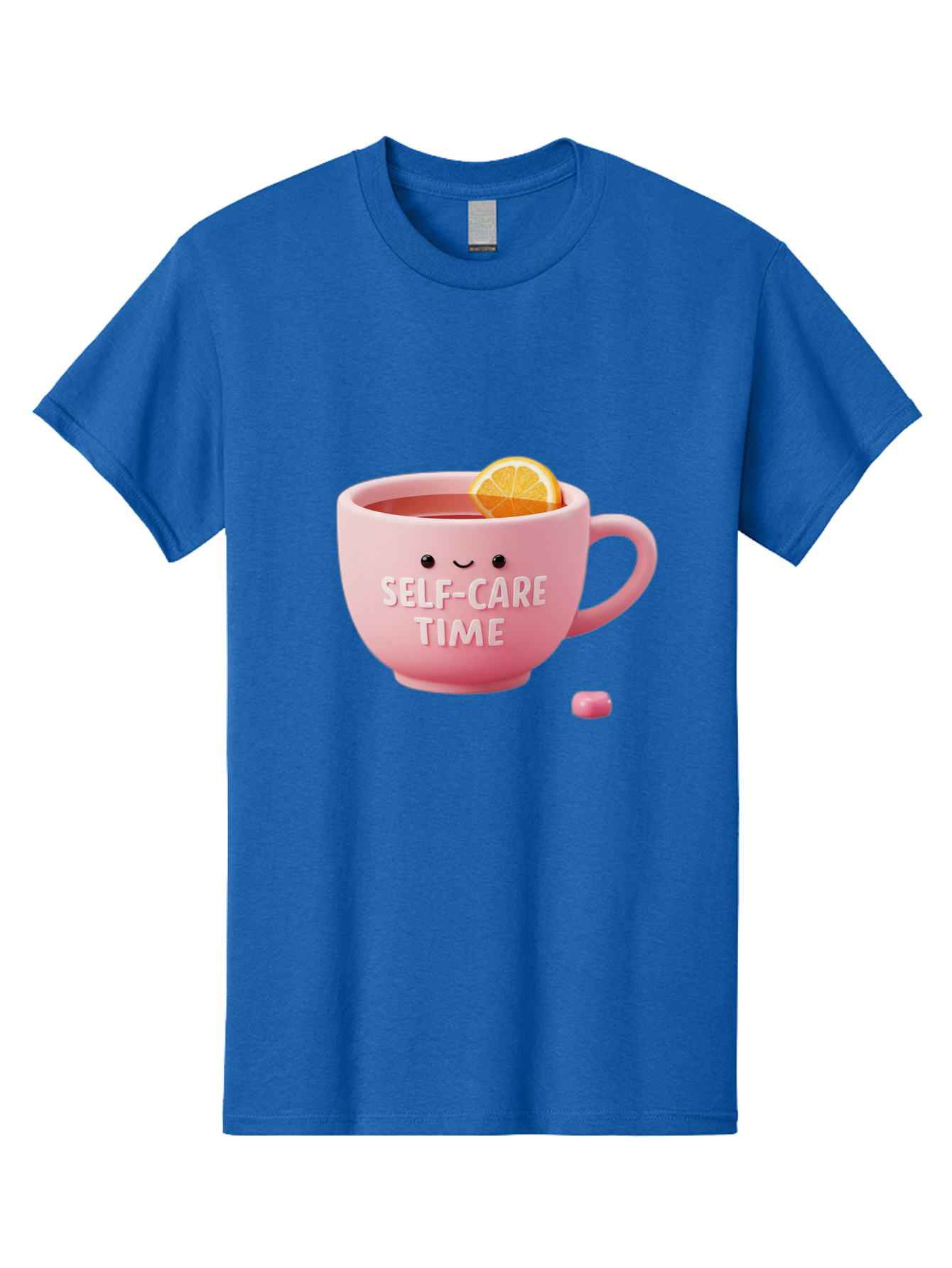 Self-Care-Time-1 Men'S Graphic Tee, 100% Cotton, Comfortable Casual Summer Wear, Machine Washable, Relaxing Tea, Self Care, Wellness, Mindfulness, Pink Tea Cup, Lemon Slice, Cozy Atmosphere, Calming Ambiance, Soothing Drink Bae082