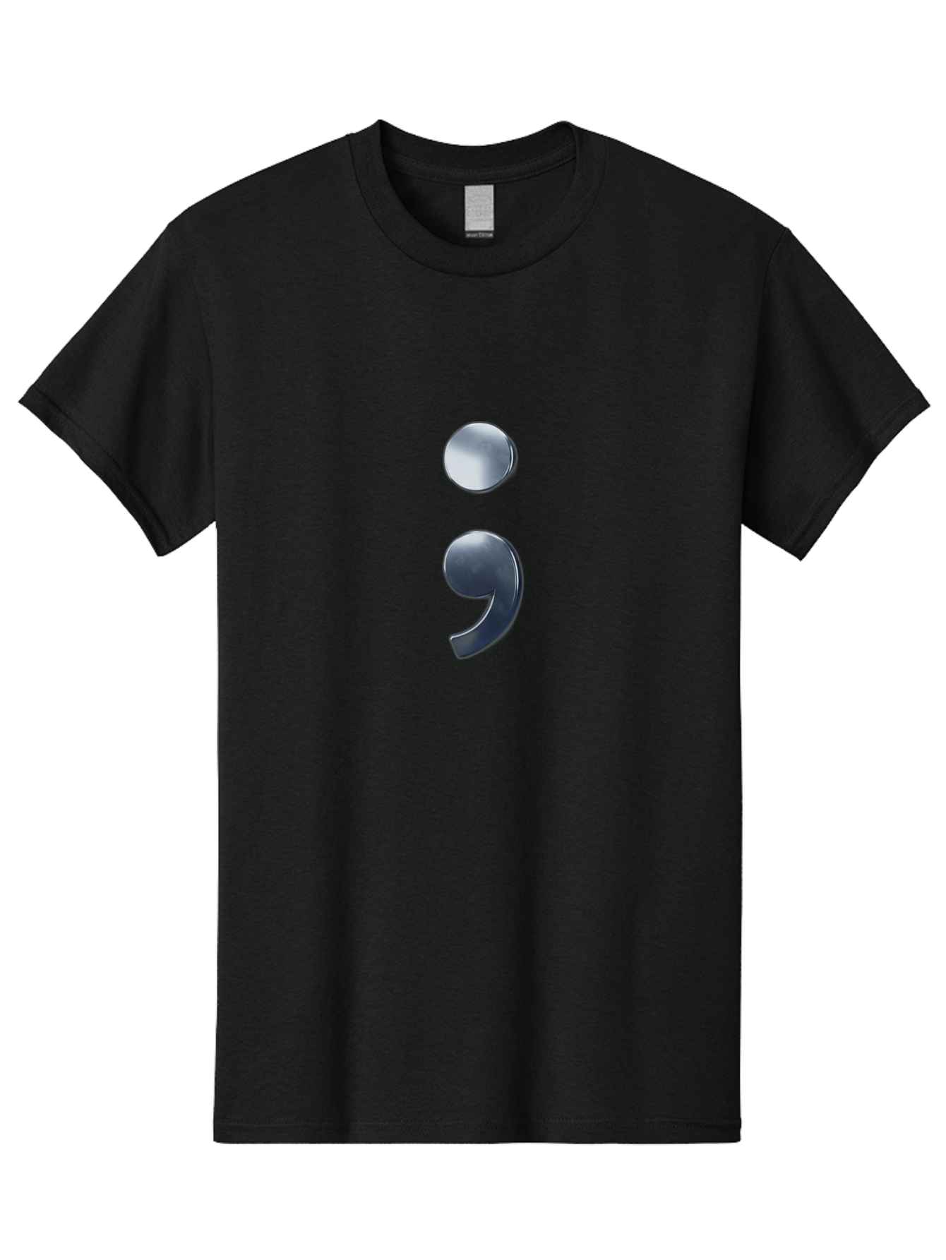 Semicolon-1 Men'S Graphic Tee, 100% Cotton, Comfortable Casual Summer Wear, Machine Washable, Semicolon Symbol, Punctuation Mark, Grammar, Syntax, Writing Tools, Language, Literary Devices, Text Formatting Bae089