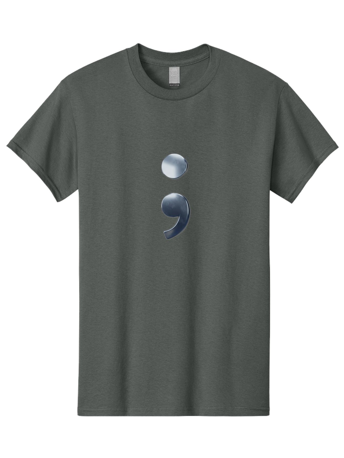 Semicolon-1 Men'S Graphic Tee, 100% Cotton, Comfortable Casual Summer Wear, Machine Washable, Semicolon Symbol, Punctuation Mark, Grammar, Syntax, Writing Tools, Language, Literary Devices, Text Formatting Bae089