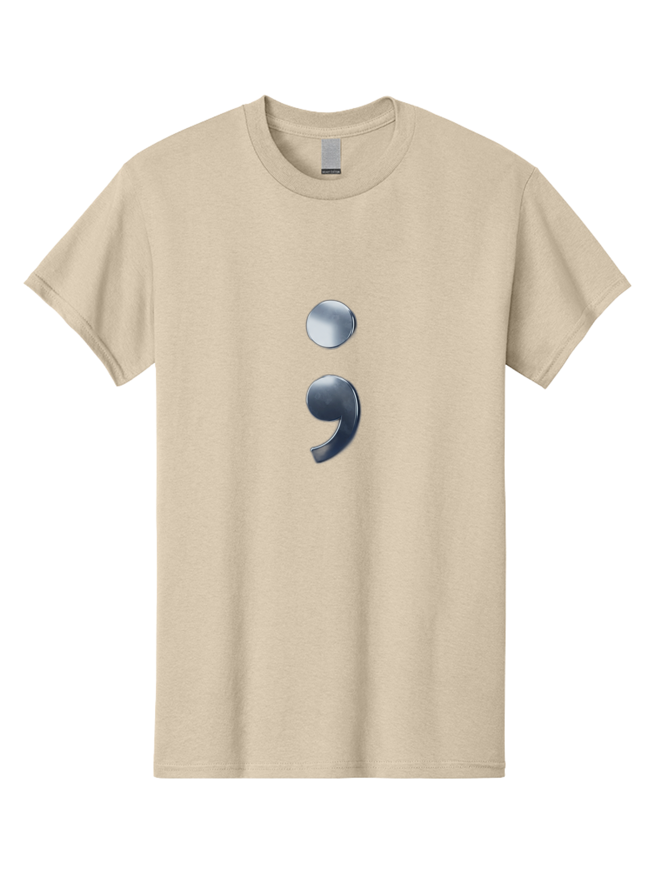 Semicolon-1 Men'S Graphic Tee, 100% Cotton, Comfortable Casual Summer Wear, Machine Washable, Semicolon Symbol, Punctuation Mark, Grammar, Syntax, Writing Tools, Language, Literary Devices, Text Formatting Bae089
