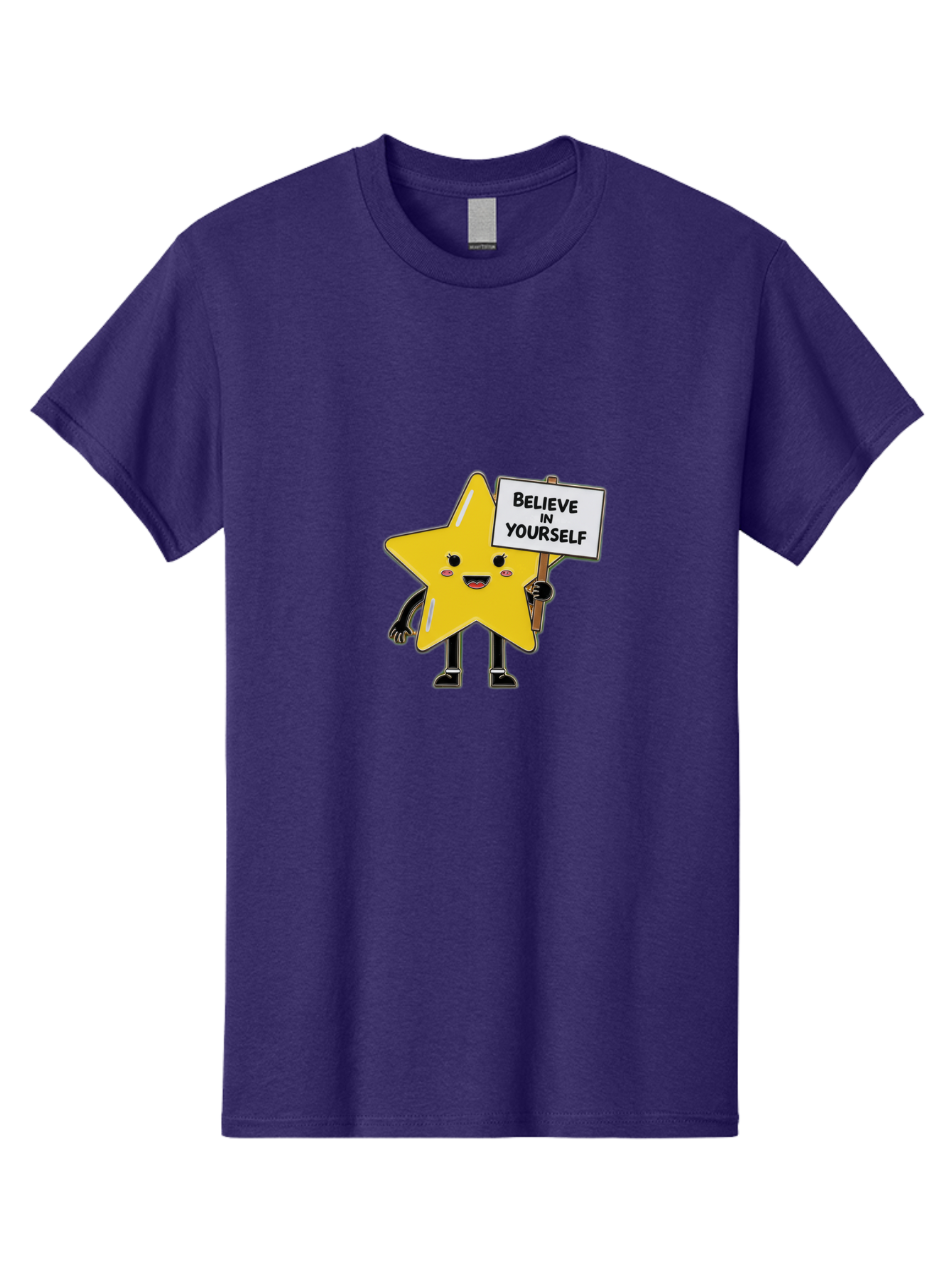 Believe-In-Yourself-5 Men'S Graphic Tee, 100% Cotton, Comfortable Casual Summer Wear, Machine Washable, Motivational Star, Believe In Yourself, Positivity, Inspiration, Confidence, Empowerment, Self-Love, Encouragement, Motivational Quotes, Bae131