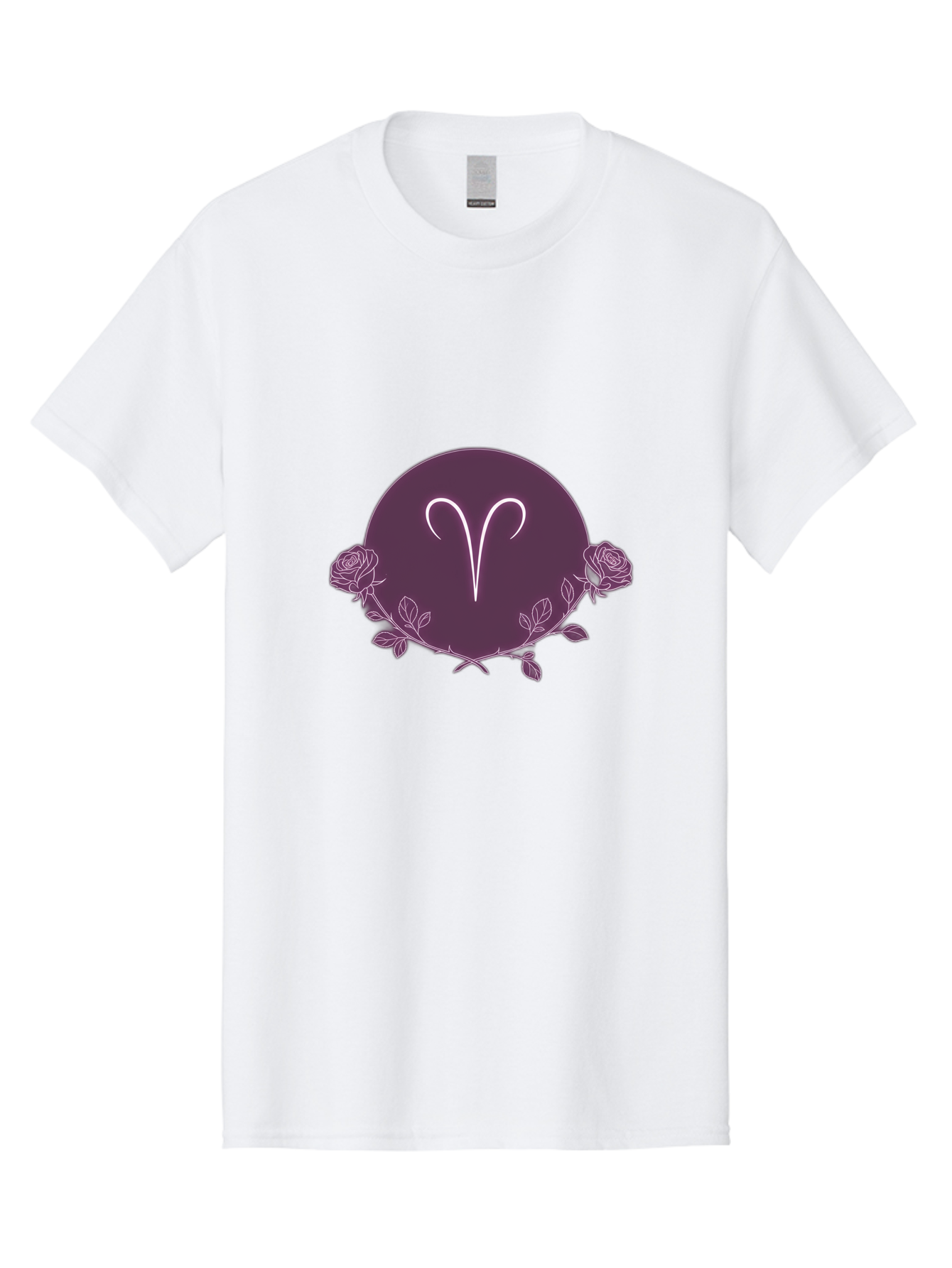 Capricorn Men'S Graphic Tee, 100% Cotton, Comfortable Casual Summer Wear, Machine Washable, Capricorn Symbol, Astrological Sign, Zodiac Wheel, Purple Circle Design, Roses And Leaves, Mystic Symbols, Esoteric Theme, Horoscope Illustration, Bae148