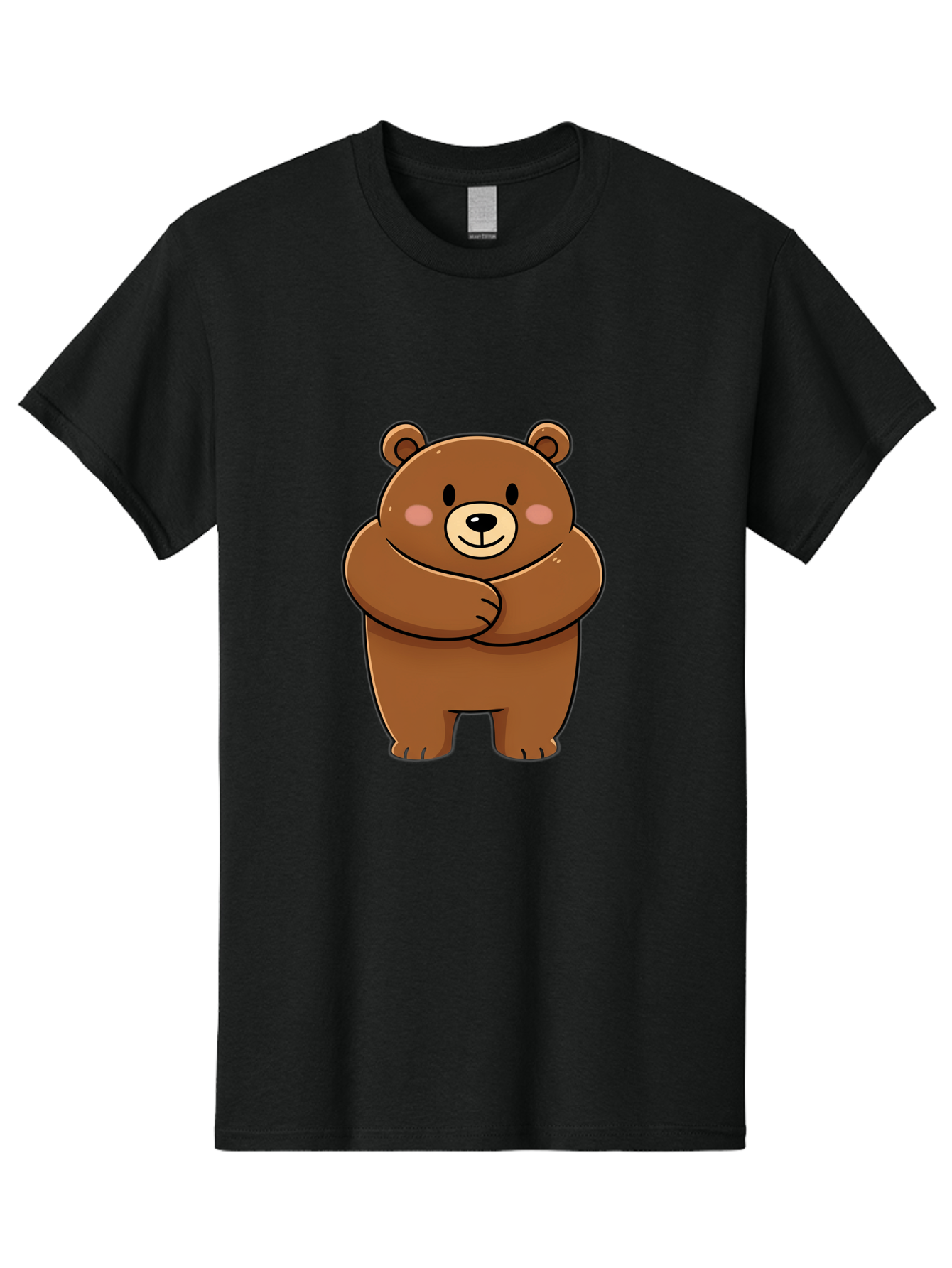 Cartoon-Bear Men'S Graphic Tee, 100% Cotton, Comfortable Casual Summer Wear, Machine Washable, Kawaii Bear, Cartoon Bear, Adorable Bear, Brown Bear, Cute Animal, Funny Character, Playful Bear, Charming Creature, Cuddly Bear, Sweet Bear Bae149