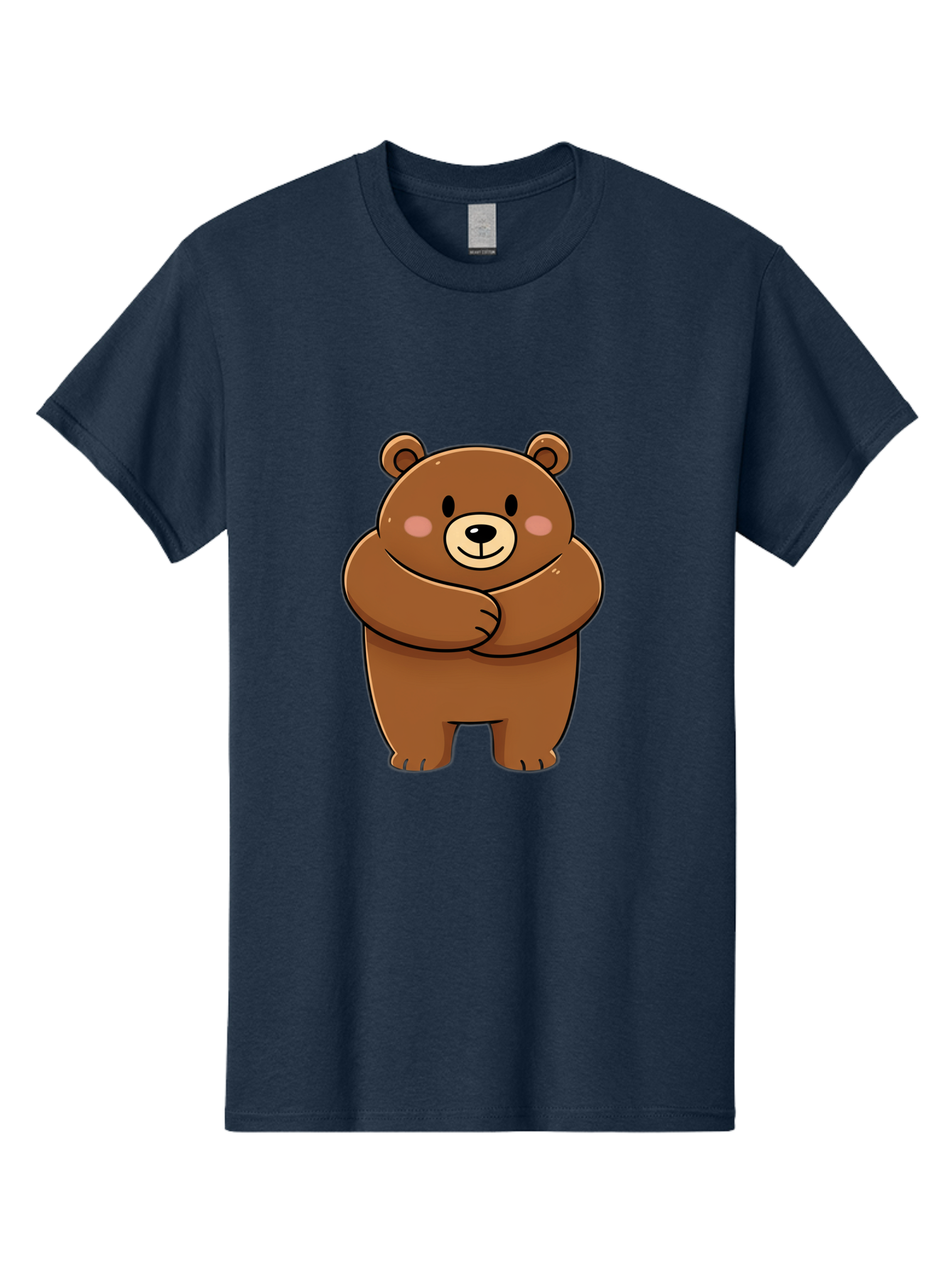 Cartoon-Bear Men'S Graphic Tee, 100% Cotton, Comfortable Casual Summer Wear, Machine Washable, Kawaii Bear, Cartoon Bear, Adorable Bear, Brown Bear, Cute Animal, Funny Character, Playful Bear, Charming Creature, Cuddly Bear, Sweet Bear Bae149