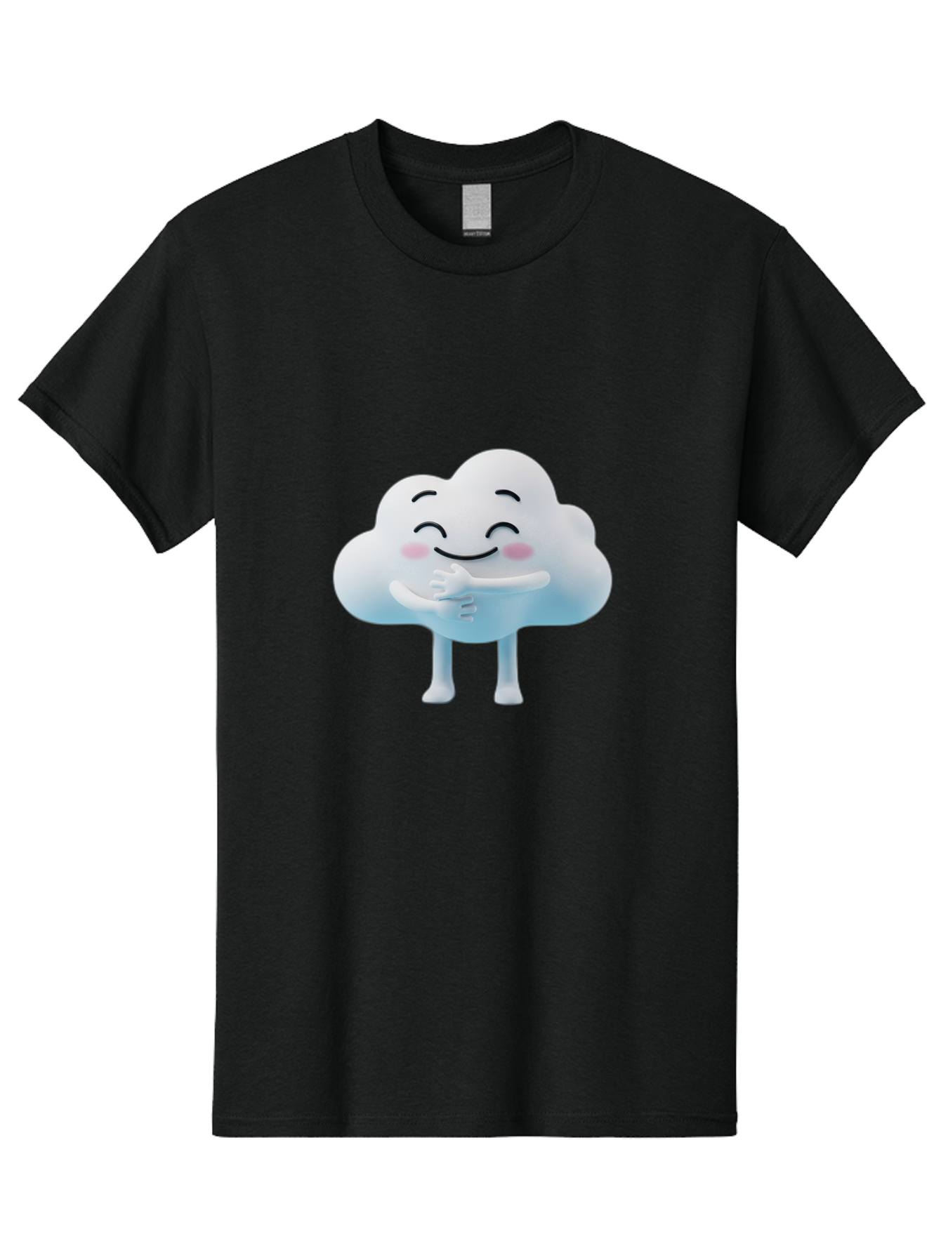Cloud-Character-1 Men'S Graphic Tee, 100% Cotton, Comfortable Casual Summer Wear, Machine Washable, Happy Cloud, Smiling Face, Thumbs Up, Cute Character, Cartoon Style, Friendly Atmosphere, Positive Vibe, Cloud With Legs, Rosy Cheeks Bae151