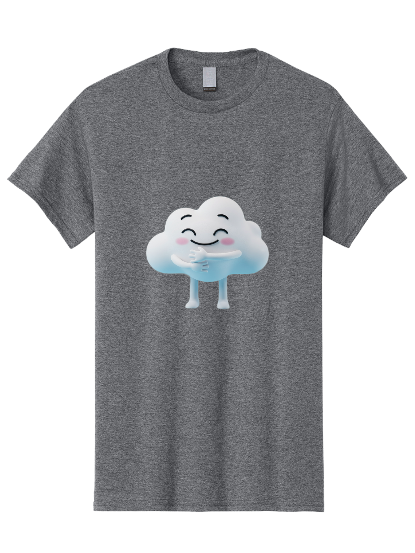 Cloud-Character-1 Men'S Graphic Tee, 100% Cotton, Comfortable Casual Summer Wear, Machine Washable, Happy Cloud, Smiling Face, Thumbs Up, Cute Character, Cartoon Style, Friendly Atmosphere, Positive Vibe, Cloud With Legs, Rosy Cheeks Bae151