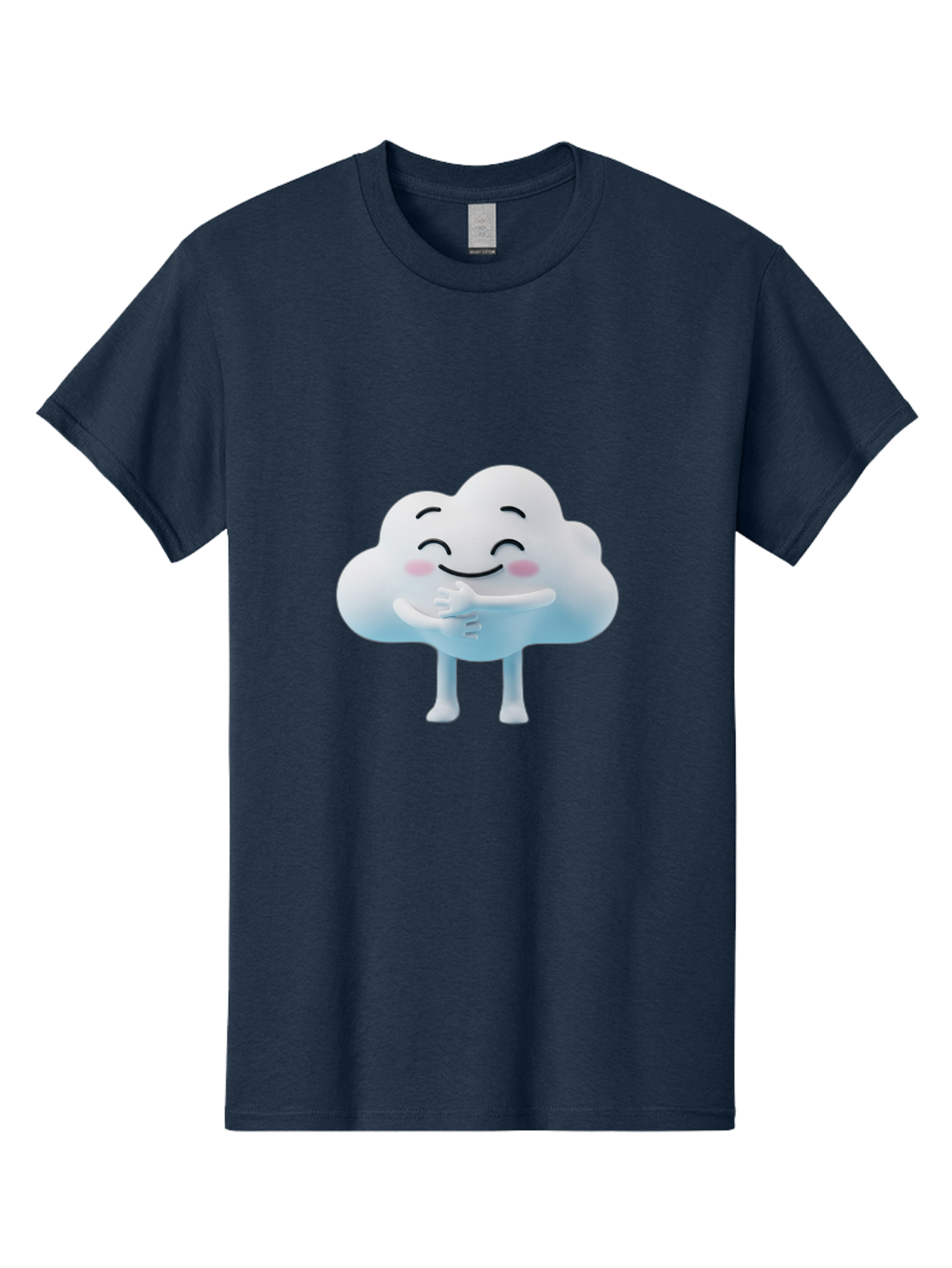 Cloud-Character-1 Men'S Graphic Tee, 100% Cotton, Comfortable Casual Summer Wear, Machine Washable, Happy Cloud, Smiling Face, Thumbs Up, Cute Character, Cartoon Style, Friendly Atmosphere, Positive Vibe, Cloud With Legs, Rosy Cheeks Bae151
