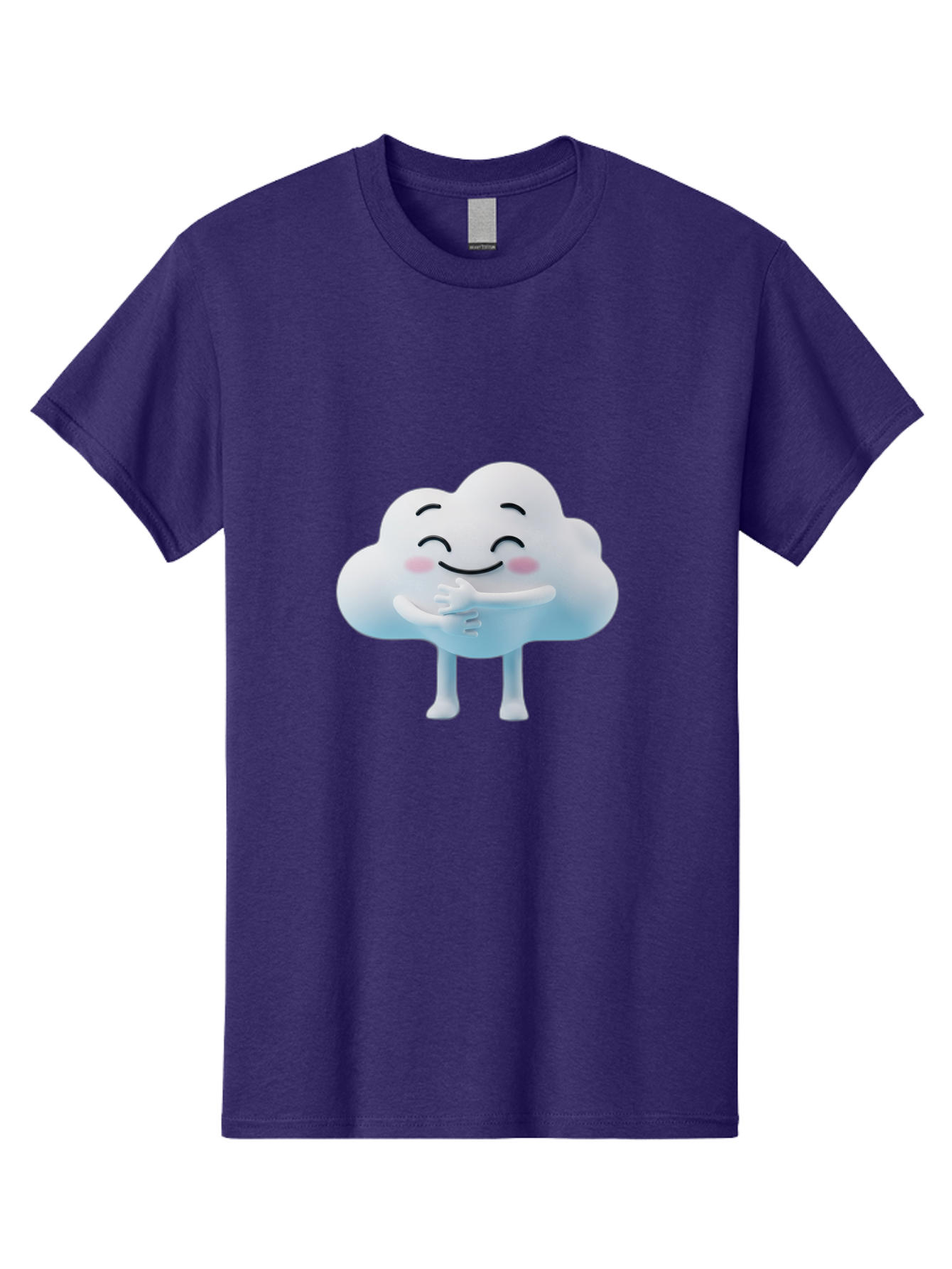 Cloud-Character-1 Men'S Graphic Tee, 100% Cotton, Comfortable Casual Summer Wear, Machine Washable, Happy Cloud, Smiling Face, Thumbs Up, Cute Character, Cartoon Style, Friendly Atmosphere, Positive Vibe, Cloud With Legs, Rosy Cheeks Bae151