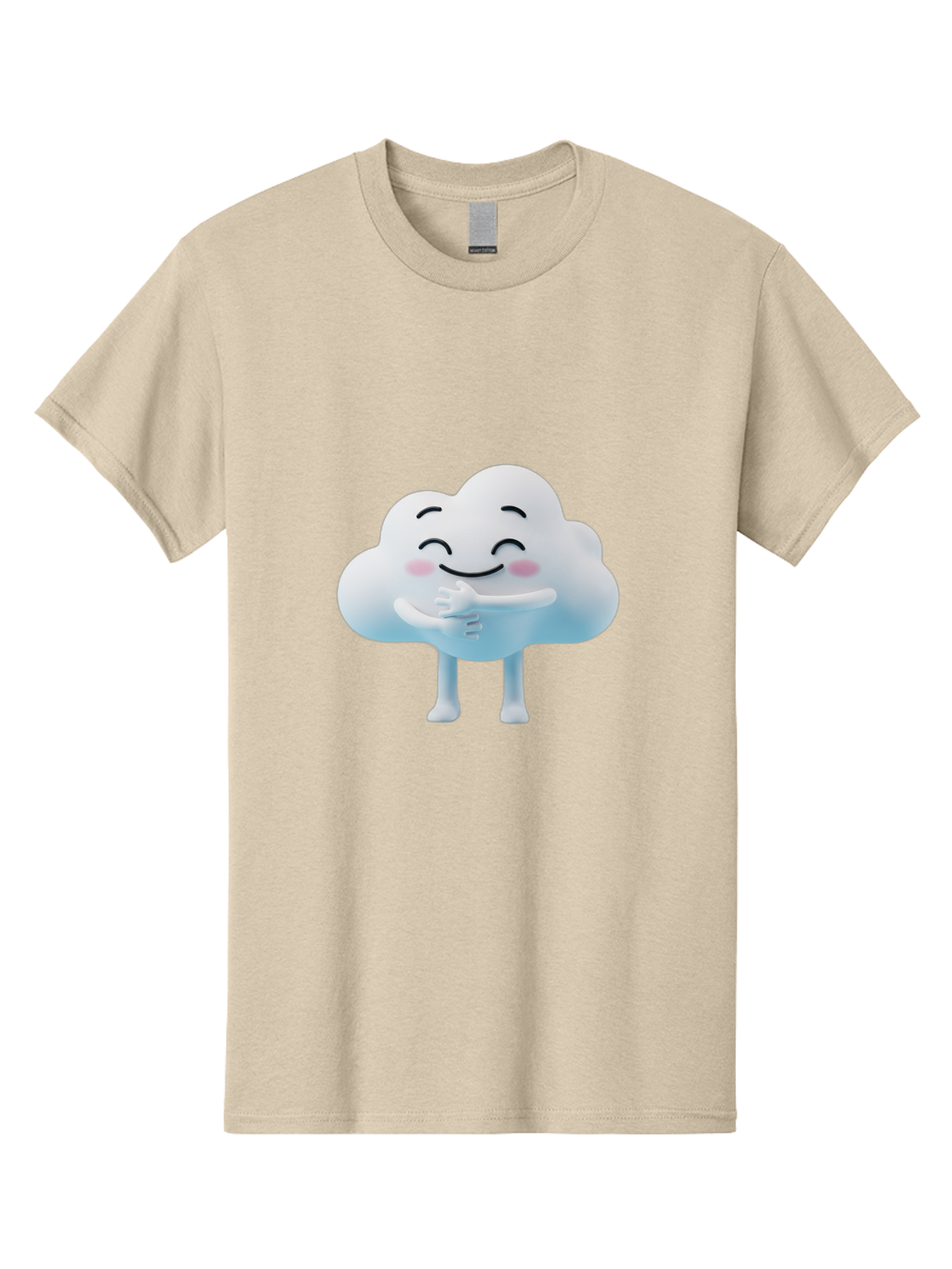 Cloud-Character-1 Men'S Graphic Tee, 100% Cotton, Comfortable Casual Summer Wear, Machine Washable, Happy Cloud, Smiling Face, Thumbs Up, Cute Character, Cartoon Style, Friendly Atmosphere, Positive Vibe, Cloud With Legs, Rosy Cheeks Bae151