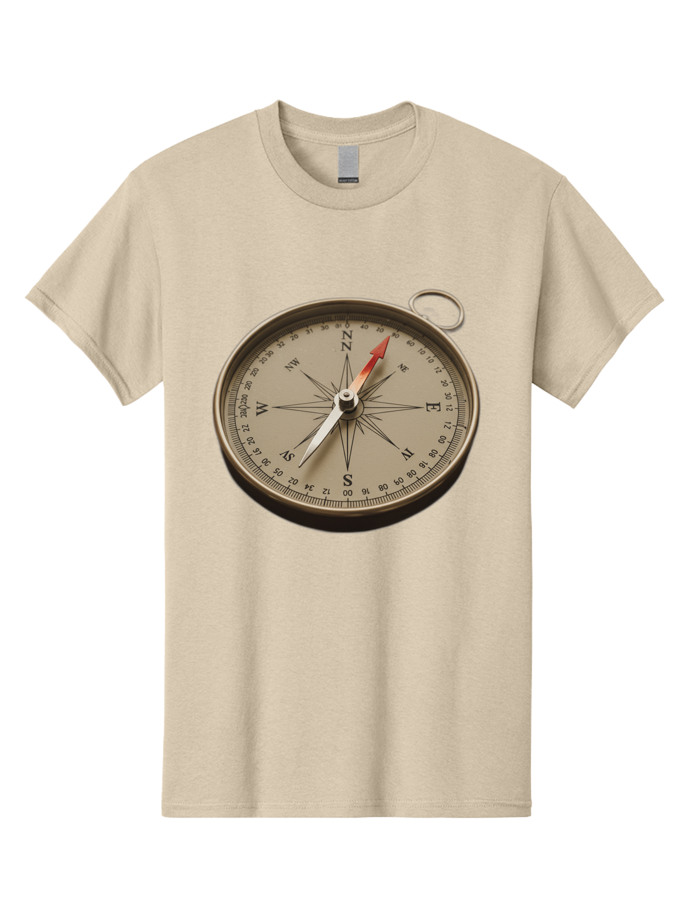 Compass Men'S Graphic Tee, 100% Cotton, Comfortable Casual Summer Wear, Machine Washable, Vintage Compass, Navigation Tool, Direction Finder, Cartography, Exploration, Travel, Orienteering, Compass Rose, Navigation Aid Bae155