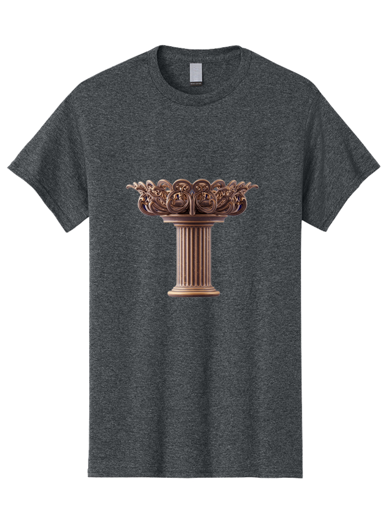 Corinthian-Column-Capital Men'S Graphic Tee, 100% Cotton, Comfortable Casual Summer Wear, Machine Washable, Corinthian Column, Ornate Capital, Classical Architecture, Luxurious Decor, Vintage Design, Antique Finish, Architectural Detail Bae157