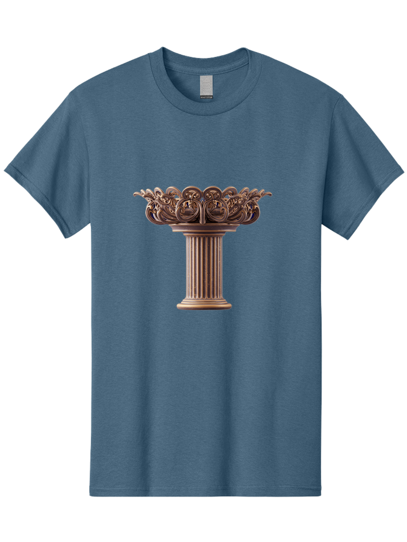 Corinthian-Column-Capital Men'S Graphic Tee, 100% Cotton, Comfortable Casual Summer Wear, Machine Washable, Corinthian Column, Ornate Capital, Classical Architecture, Luxurious Decor, Vintage Design, Antique Finish, Architectural Detail Bae157