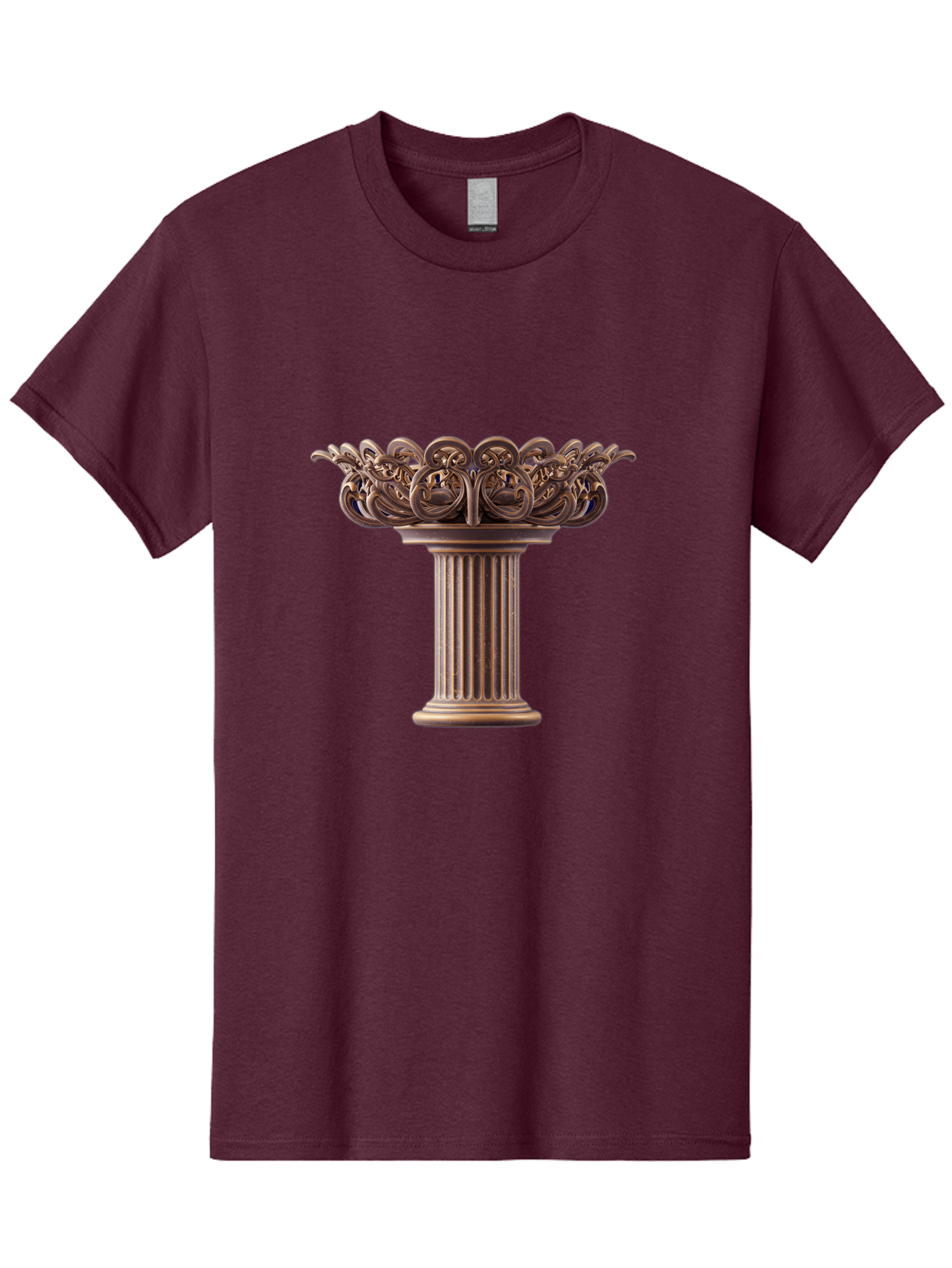 Corinthian-Column-Capital Men'S Graphic Tee, 100% Cotton, Comfortable Casual Summer Wear, Machine Washable, Corinthian Column, Ornate Capital, Classical Architecture, Luxurious Decor, Vintage Design, Antique Finish, Architectural Detail Bae157