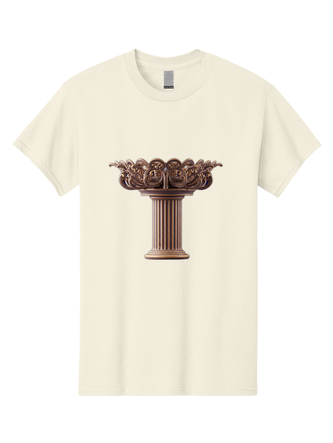 Corinthian-Column-Capital Men'S Graphic Tee, 100% Cotton, Comfortable Casual Summer Wear, Machine Washable, Corinthian Column, Ornate Capital, Classical Architecture, Luxurious Decor, Vintage Design, Antique Finish, Architectural Detail Bae157