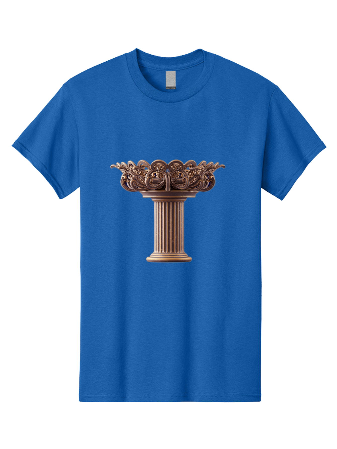 Corinthian-Column-Capital Men'S Graphic Tee, 100% Cotton, Comfortable Casual Summer Wear, Machine Washable, Corinthian Column, Ornate Capital, Classical Architecture, Luxurious Decor, Vintage Design, Antique Finish, Architectural Detail Bae157