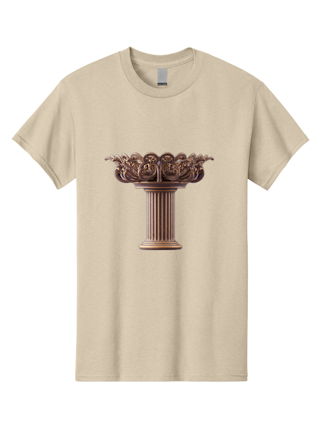 Corinthian-Column-Capital Men'S Graphic Tee, 100% Cotton, Comfortable Casual Summer Wear, Machine Washable, Corinthian Column, Ornate Capital, Classical Architecture, Luxurious Decor, Vintage Design, Antique Finish, Architectural Detail Bae157