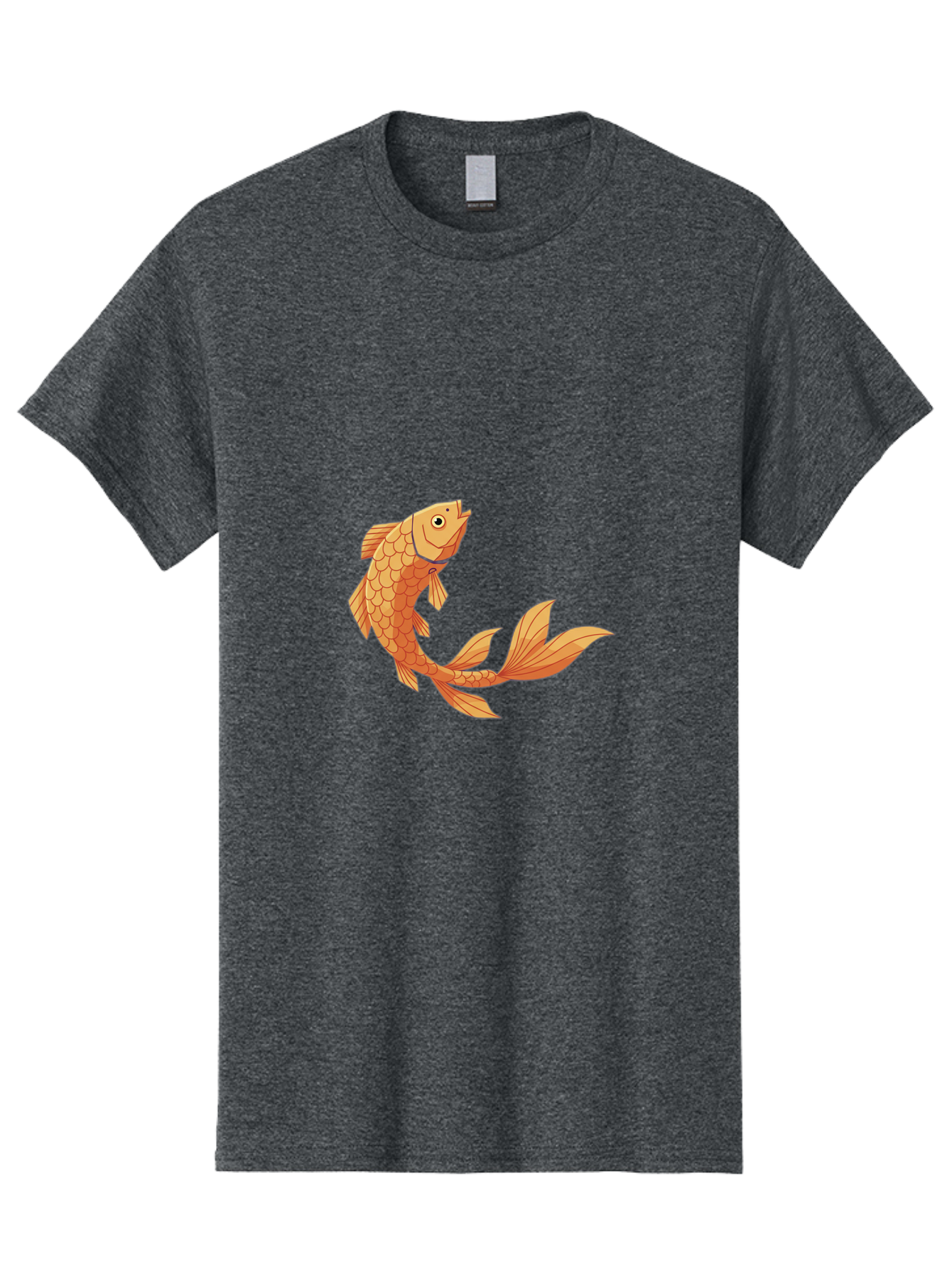 Goldfish-1 Men'S Graphic Tee, 100% Cotton, Comfortable Casual Summer Wear, Machine Washable, Goldfish, Orange Scales, Cartoon Character, Aquatic Life, Fish Illustration, Pet Fish, Koi Fish, Orange Fins, Orange Tail Bae188