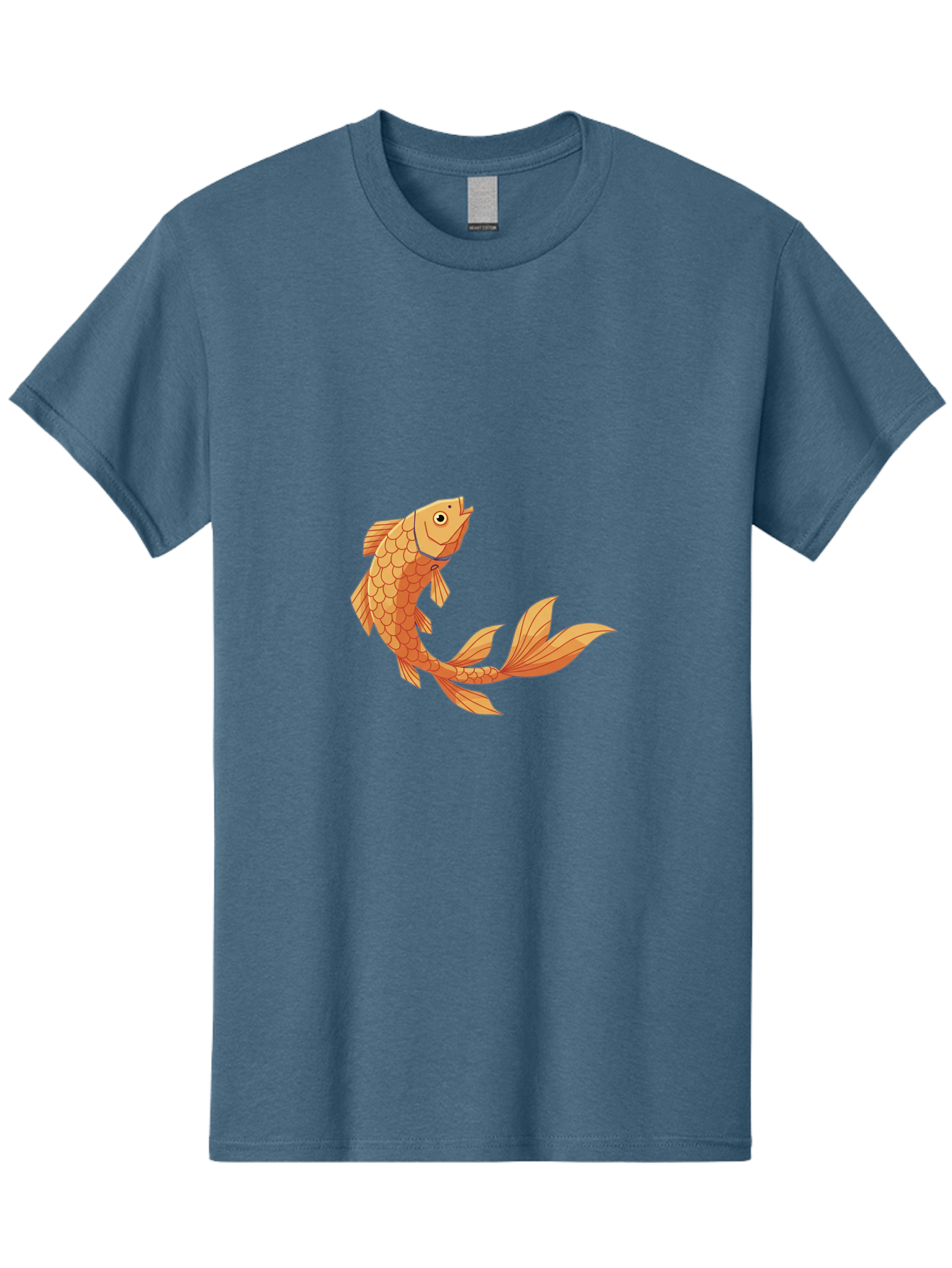 Goldfish-1 Men'S Graphic Tee, 100% Cotton, Comfortable Casual Summer Wear, Machine Washable, Goldfish, Orange Scales, Cartoon Character, Aquatic Life, Fish Illustration, Pet Fish, Koi Fish, Orange Fins, Orange Tail Bae188