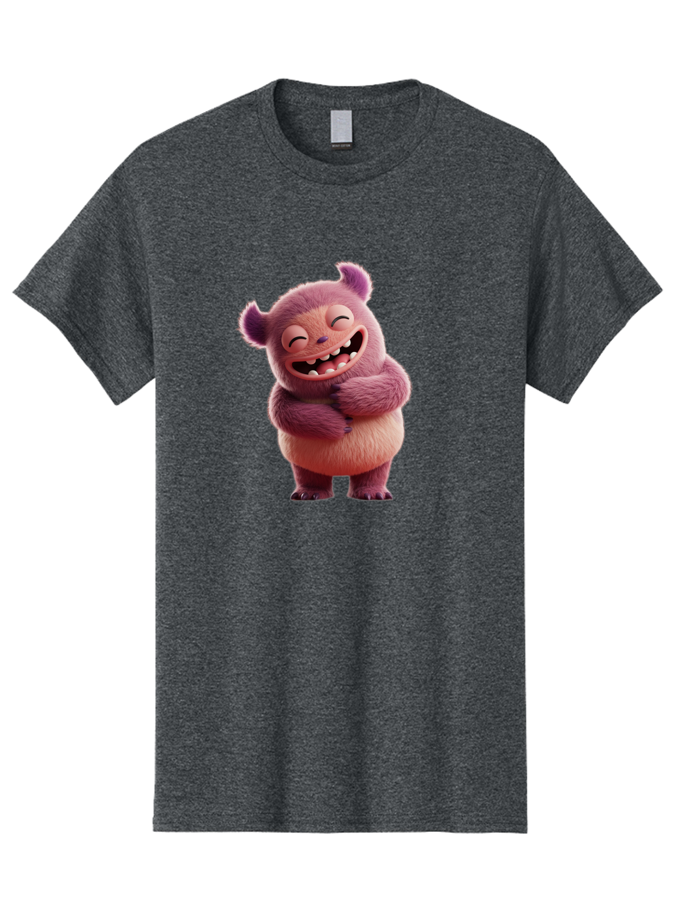 Grumps-Monster Men'S Graphic Tee, 100% Cotton, Comfortable Casual Summer Wear, Machine Washable, Happy Monster, Cartoon Character, Purple Creature, Smiling Face, Embracing Self, Funny Creature, Adorable Monster, Cute Character, Bae193