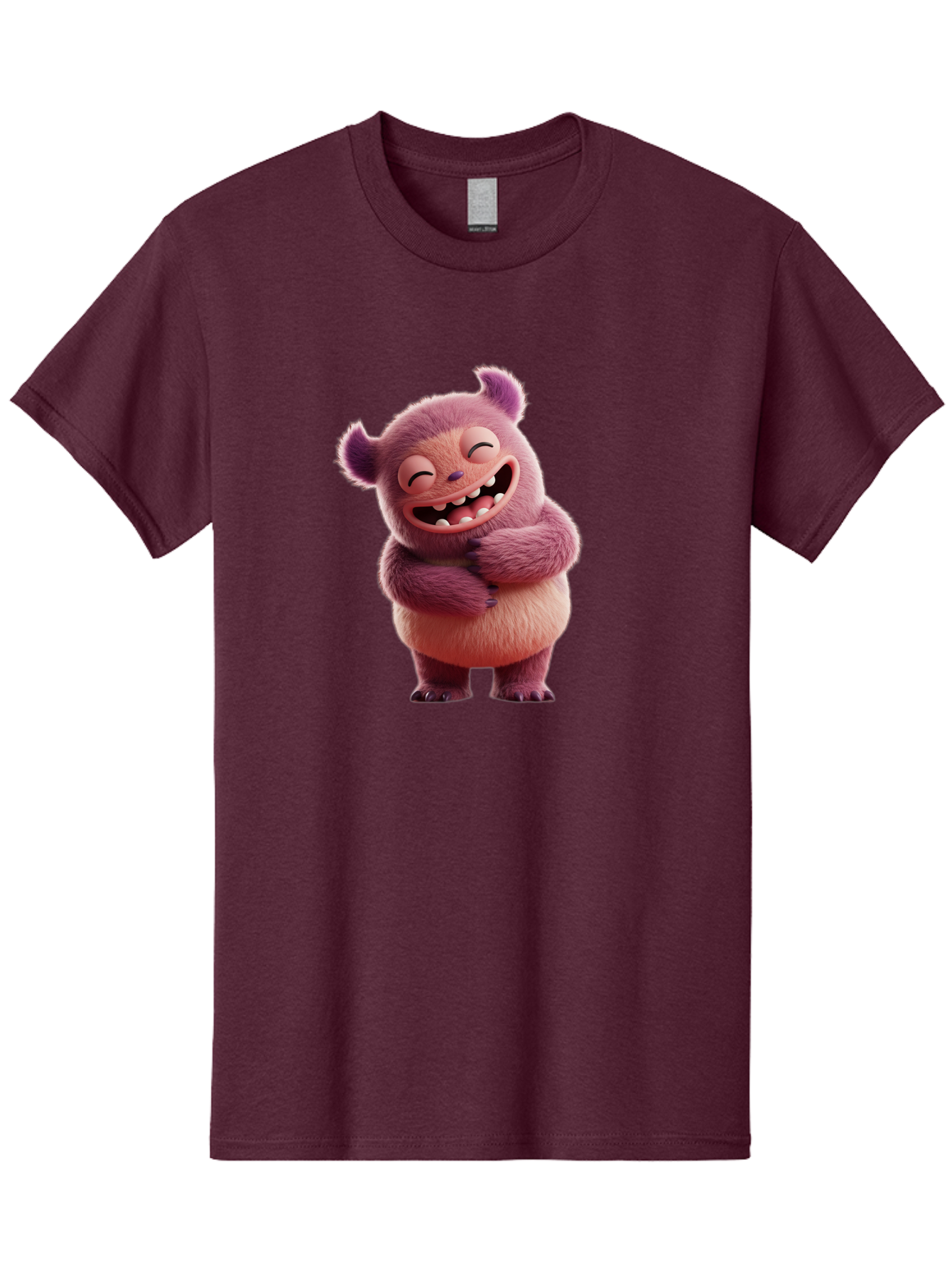 Grumps-Monster Men'S Graphic Tee, 100% Cotton, Comfortable Casual Summer Wear, Machine Washable, Happy Monster, Cartoon Character, Purple Creature, Smiling Face, Embracing Self, Funny Creature, Adorable Monster, Cute Character, Bae193