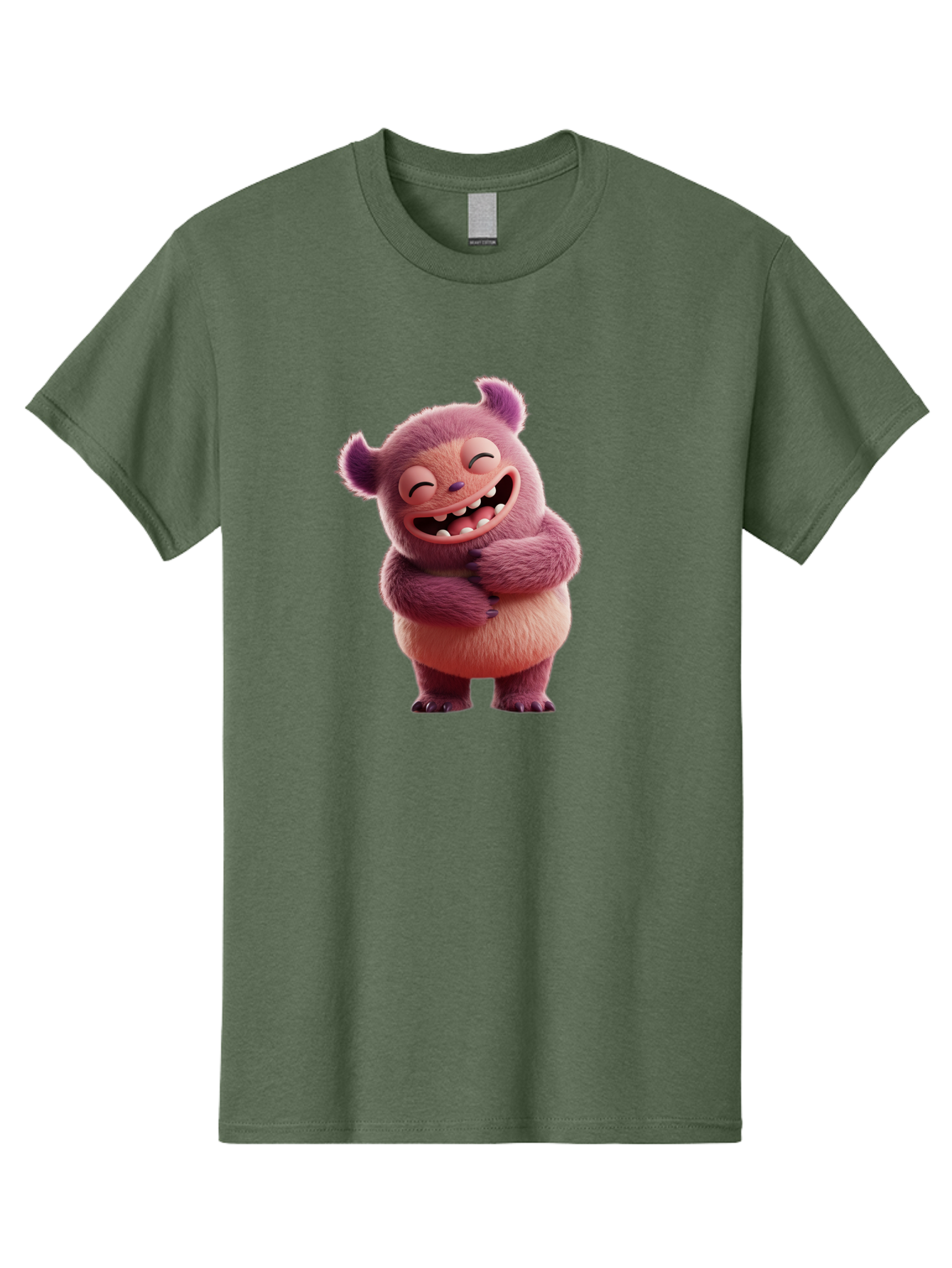 Grumps-Monster Men'S Graphic Tee, 100% Cotton, Comfortable Casual Summer Wear, Machine Washable, Happy Monster, Cartoon Character, Purple Creature, Smiling Face, Embracing Self, Funny Creature, Adorable Monster, Cute Character, Bae193